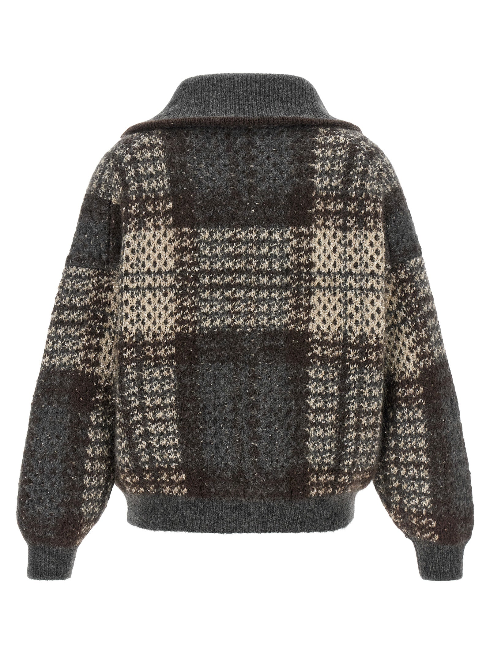 Brunello Cucinelli Grauer Strickcardigan