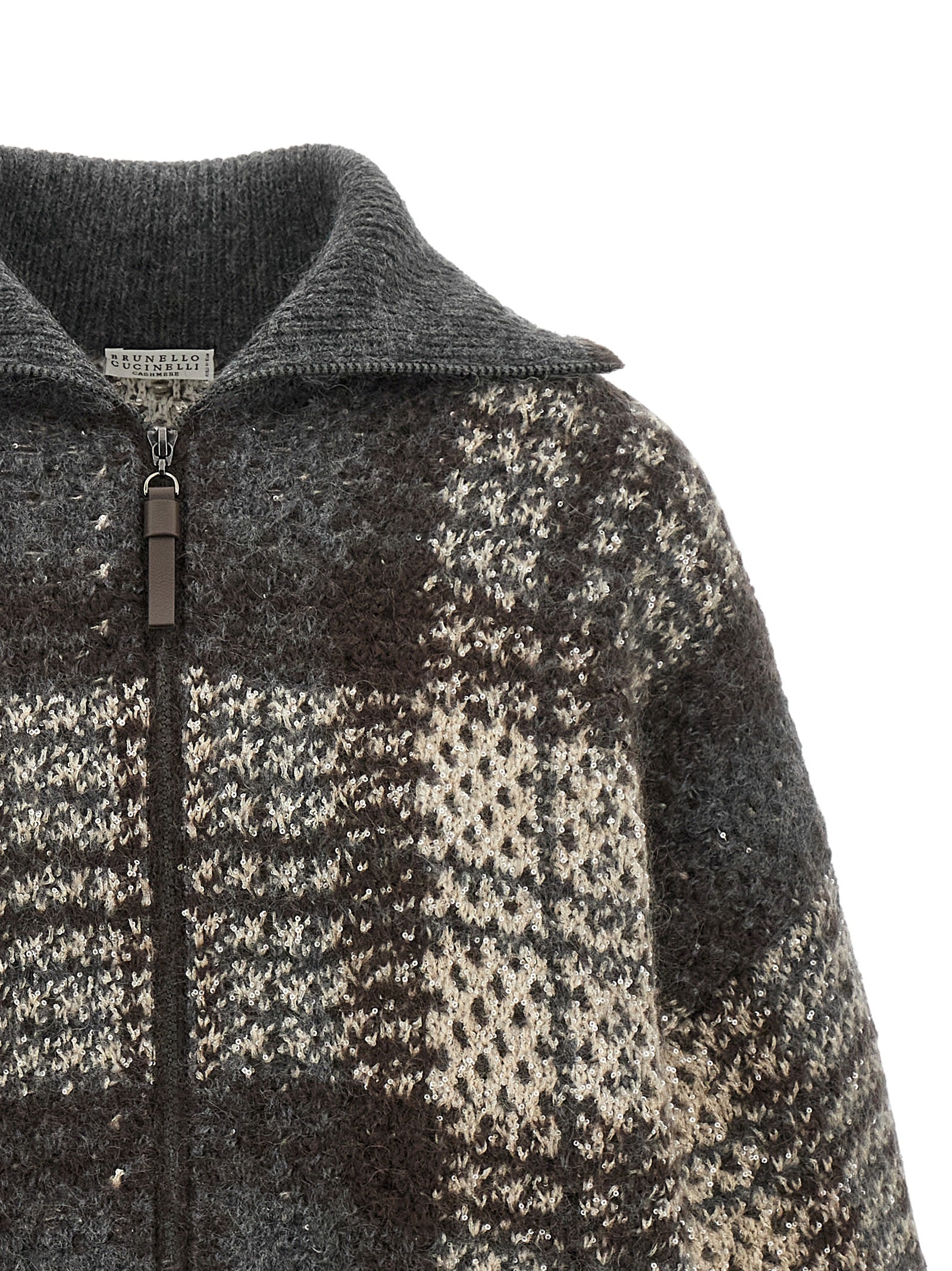 Brunello Cucinelli Grauer Strickcardigan