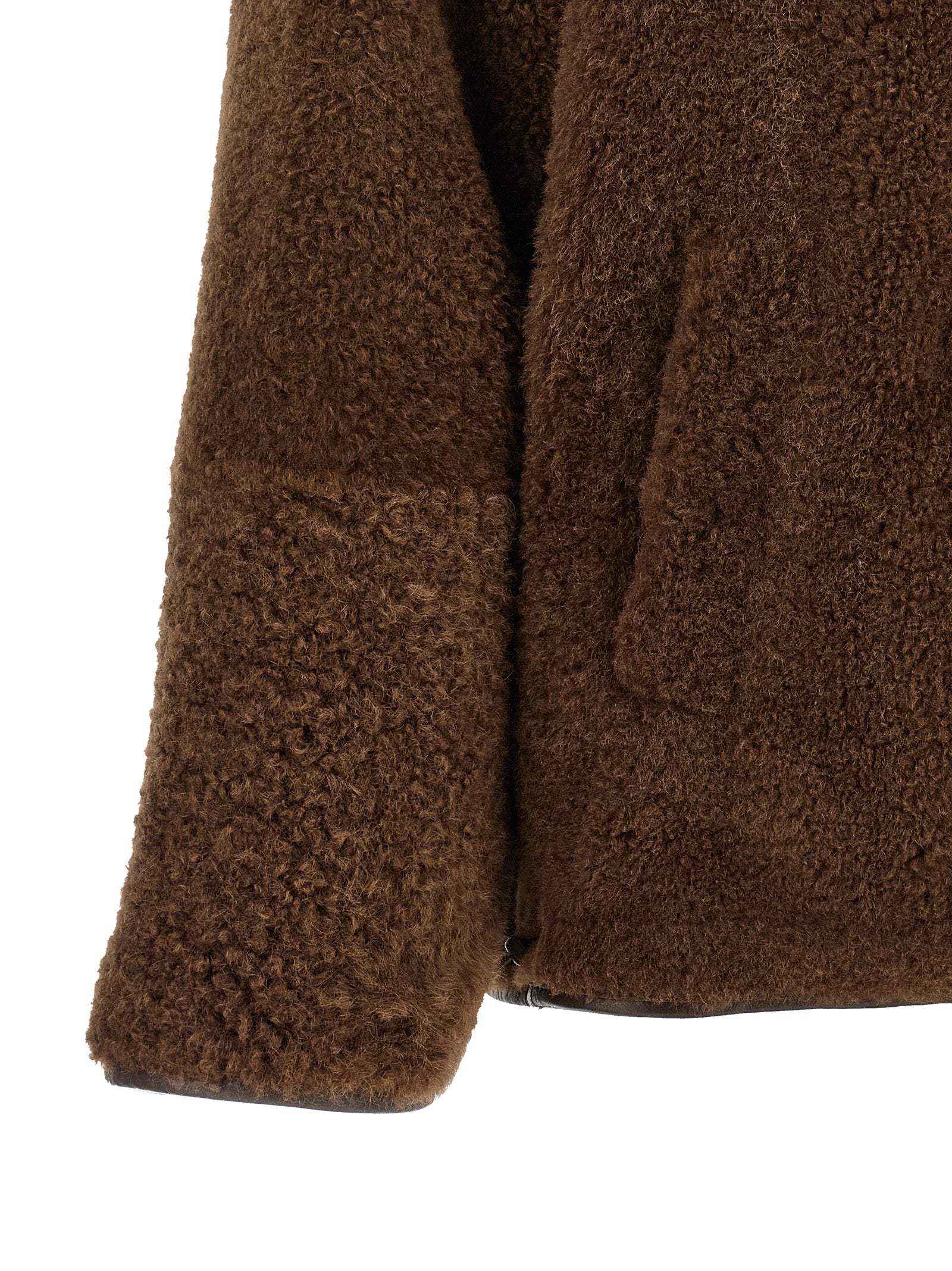 Brunello Cucinelli Braune Lammleder Bikerjacke