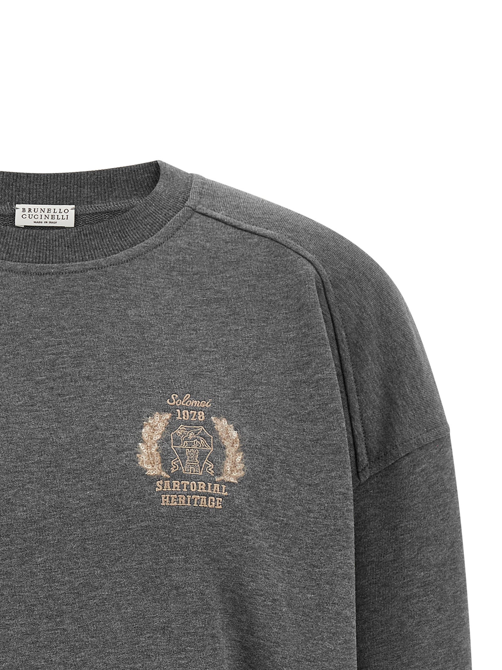 Brunello Cucinelli Grauer Baumwollpullover