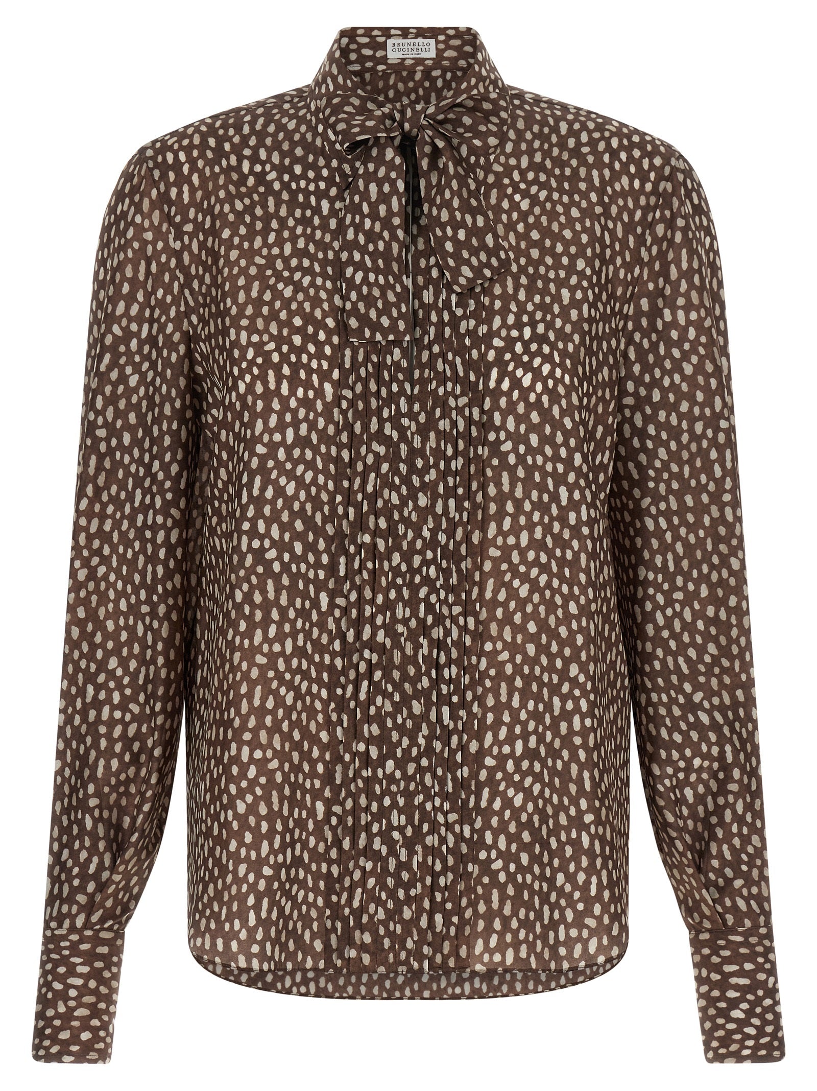 Brunello Cucinelli Braune Seidenbluse