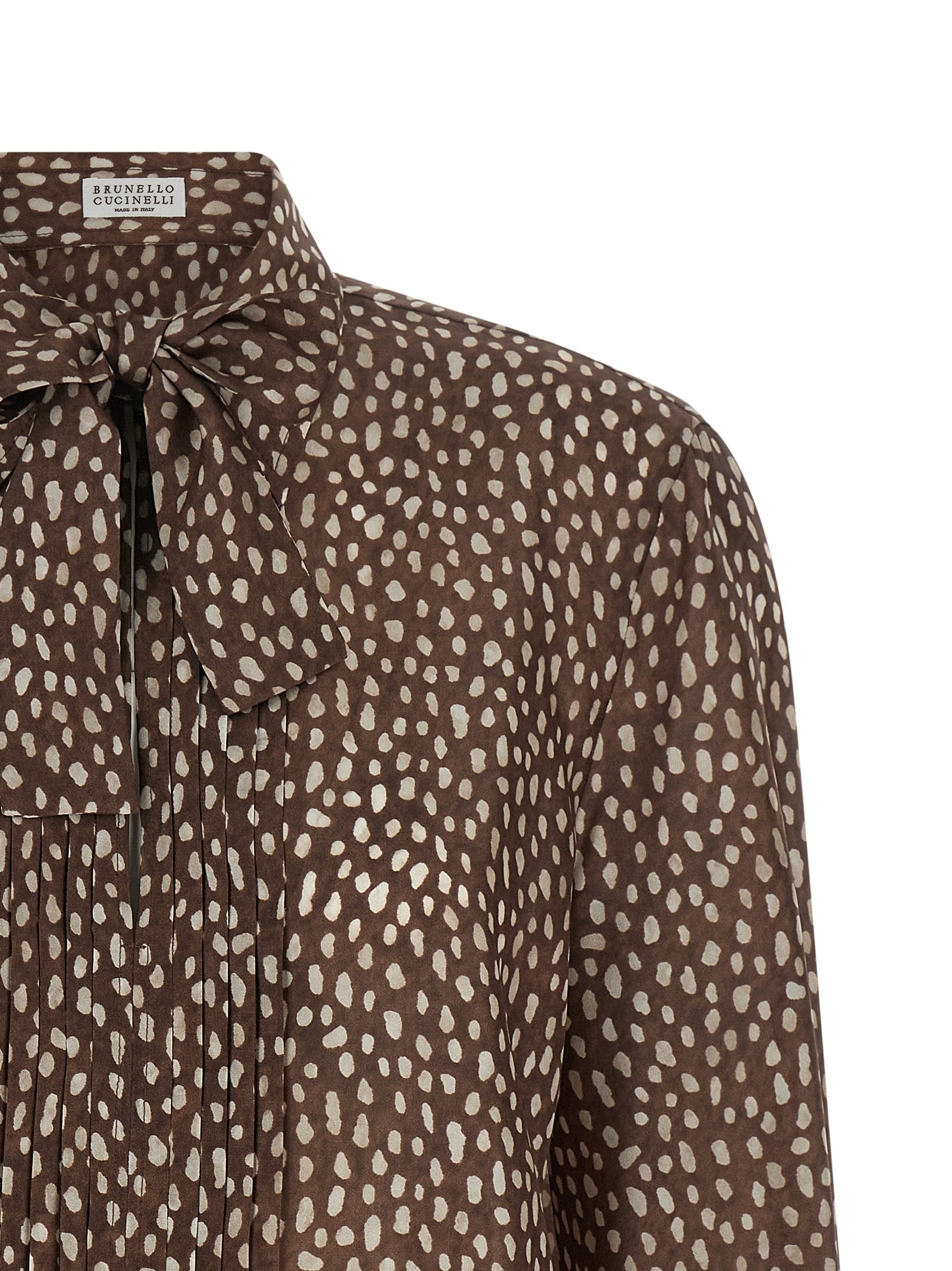 Brunello Cucinelli Braune Seidenbluse
