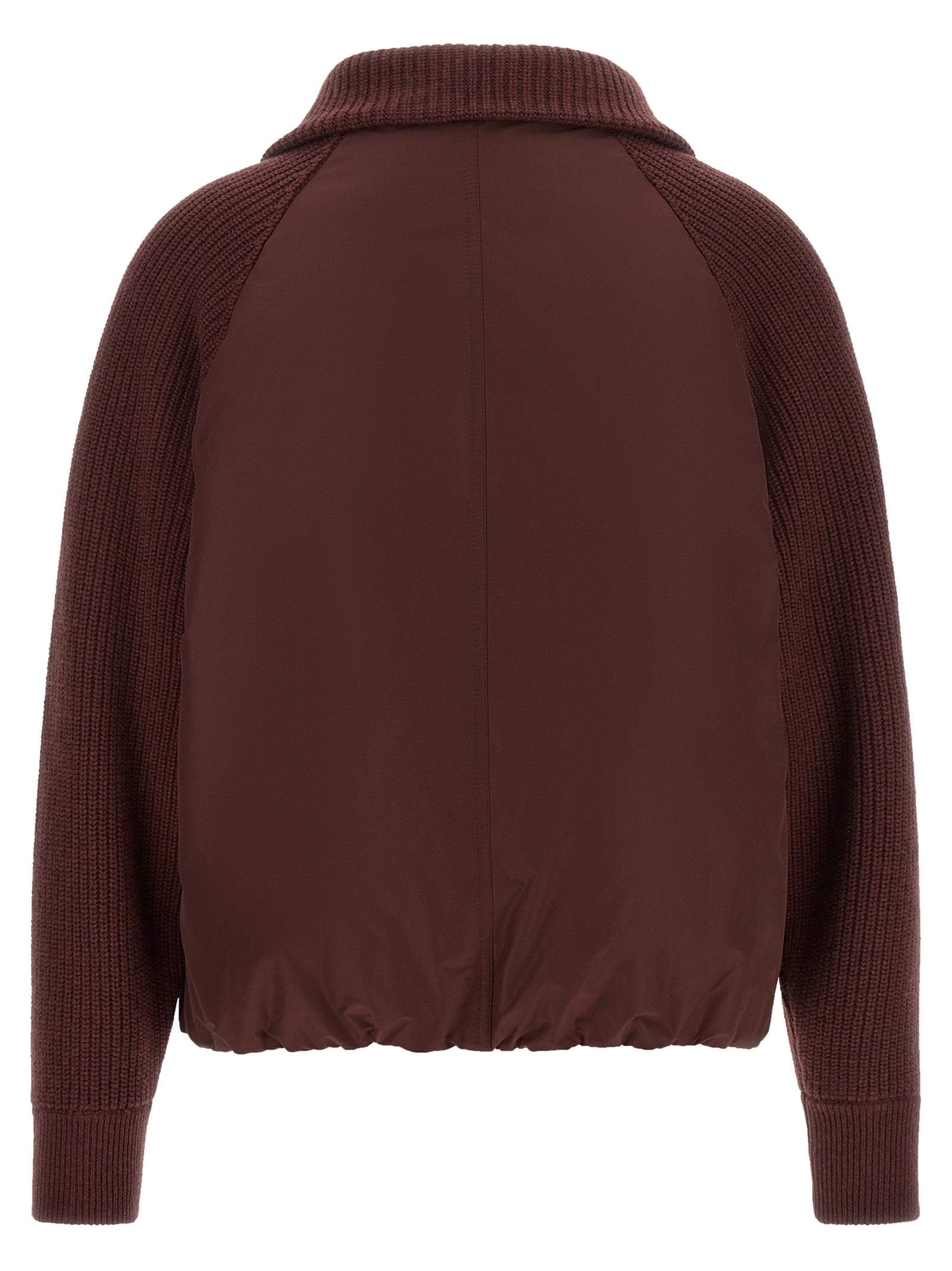 Brunello Cucinelli Bordeaux Baumwoll-Bomberjacke