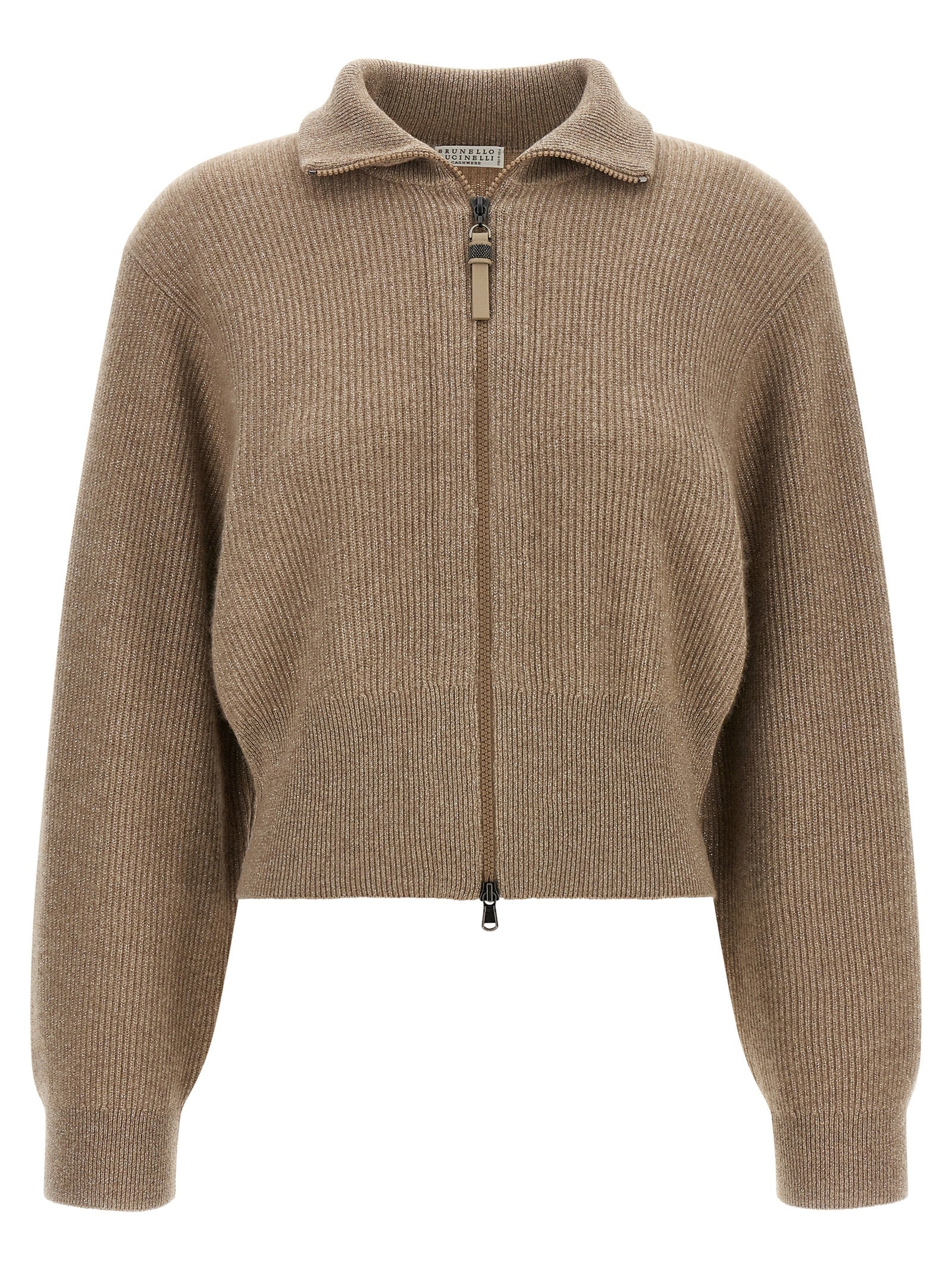 Brunello Cucinelli Brauner Kaschmir-Strickjacke