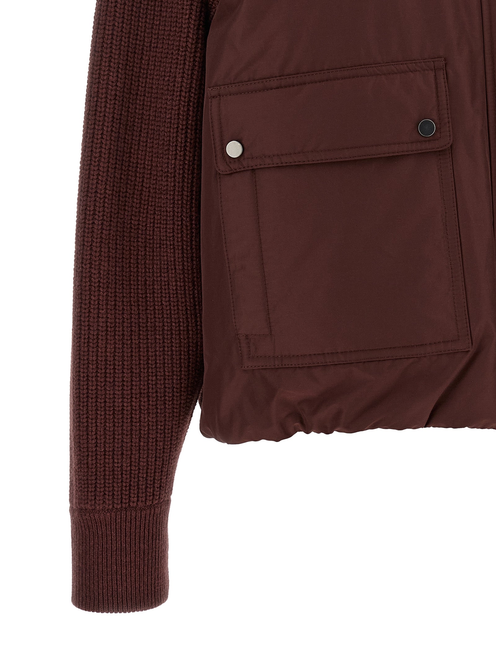 Brunello Cucinelli Bordeaux Baumwoll-Bomberjacke