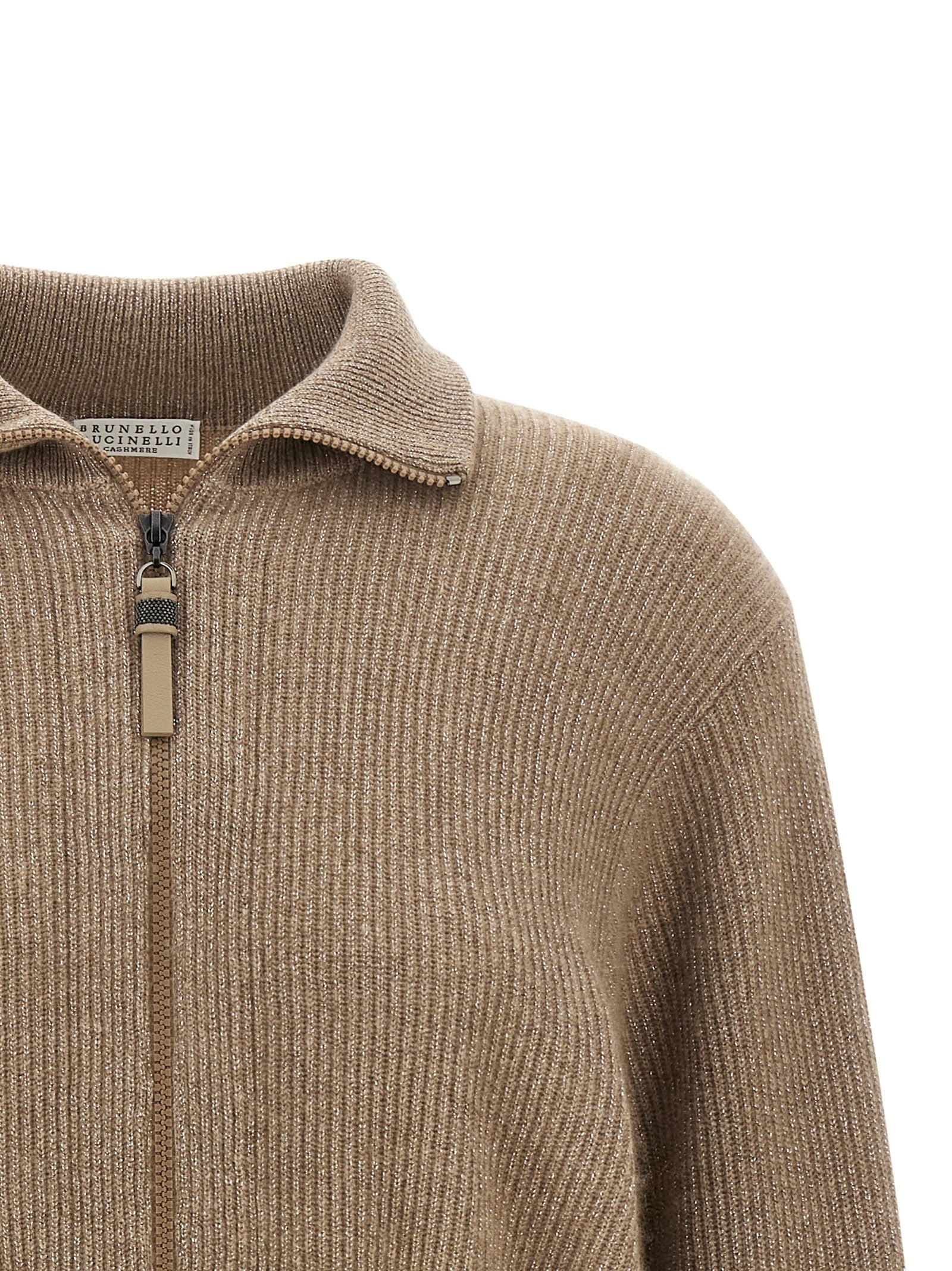 Brunello Cucinelli Brauner Kaschmir-Strickjacke
