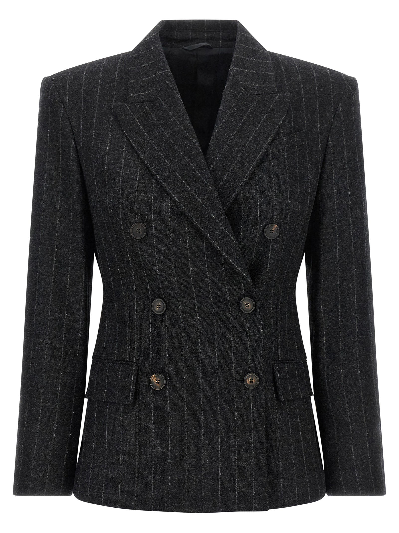 Brunello Cucinelli Grauer Blazer aus reiner Schurwolle