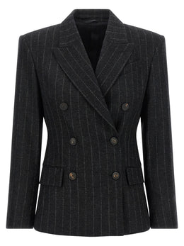 Brunello Cucinelli Grauer Blazer aus reiner Schurwolle