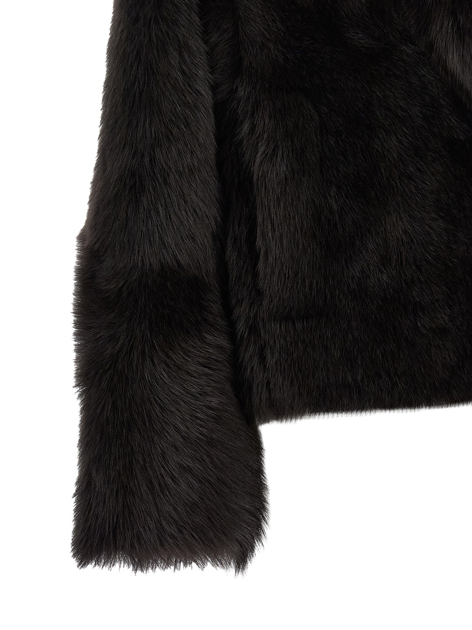 BLANCHA Braune Lammfelljacke in voller Länge