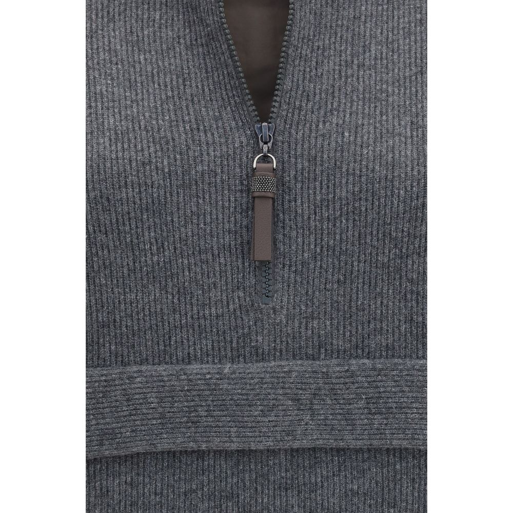 Brunello Cucinelli Grauer Kaschmir-Pullover