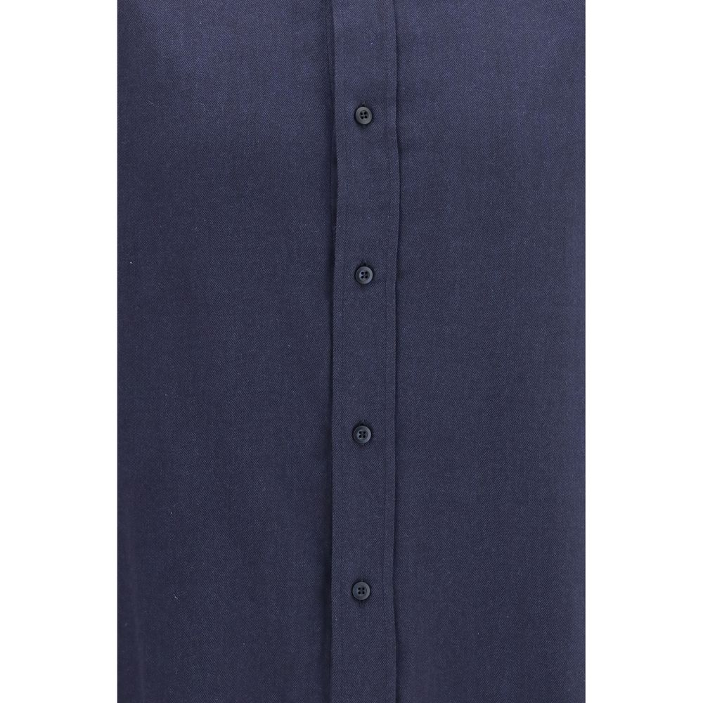 Brunello Cucinelli Blaues Baumwollhemd