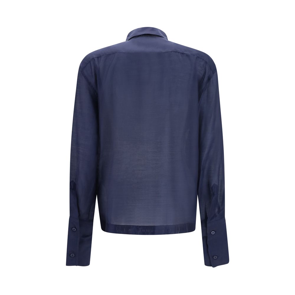 The Latest Blaues Wollkleid Oves Aries Hemd