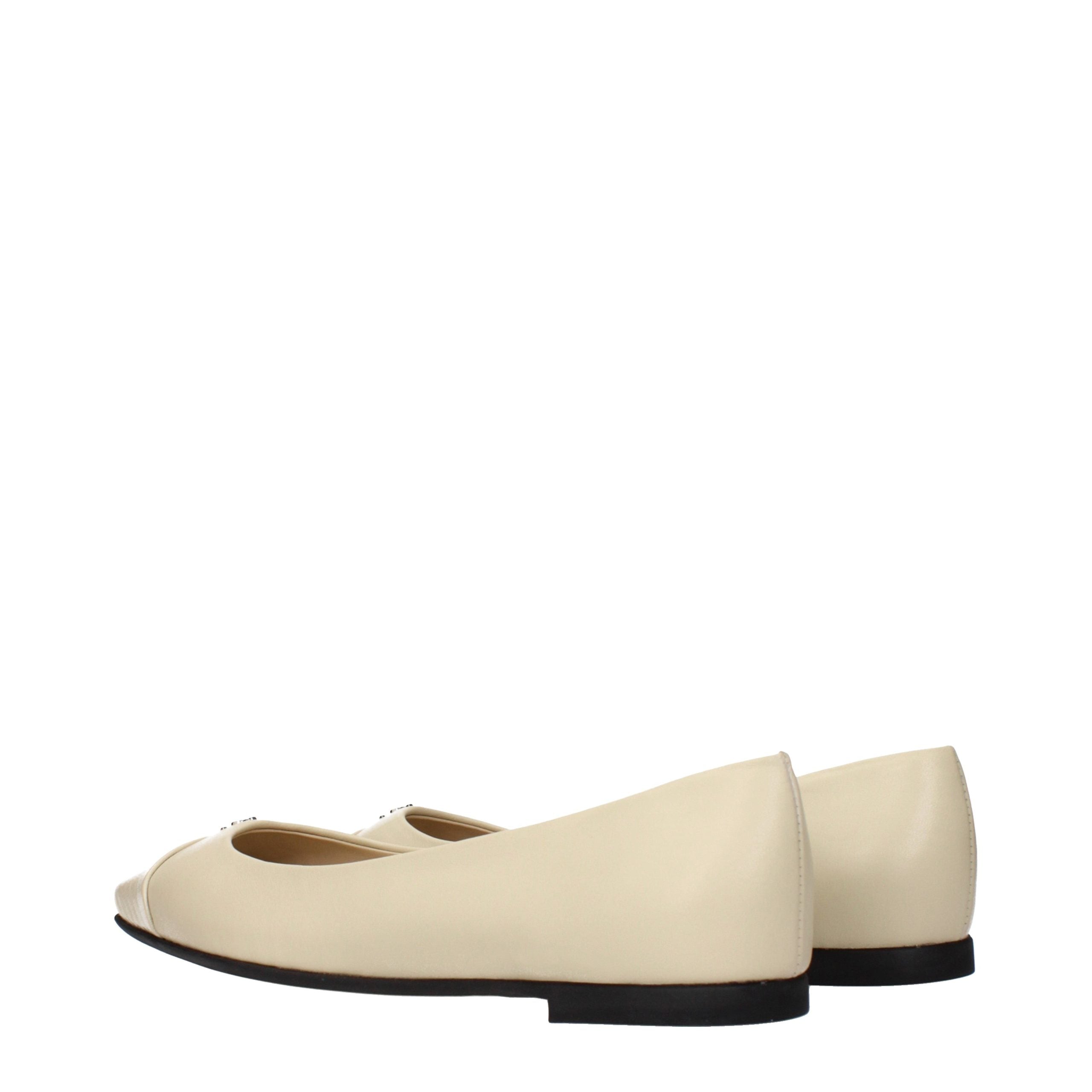 Jimmy Choo Beige Leder Ballerinas