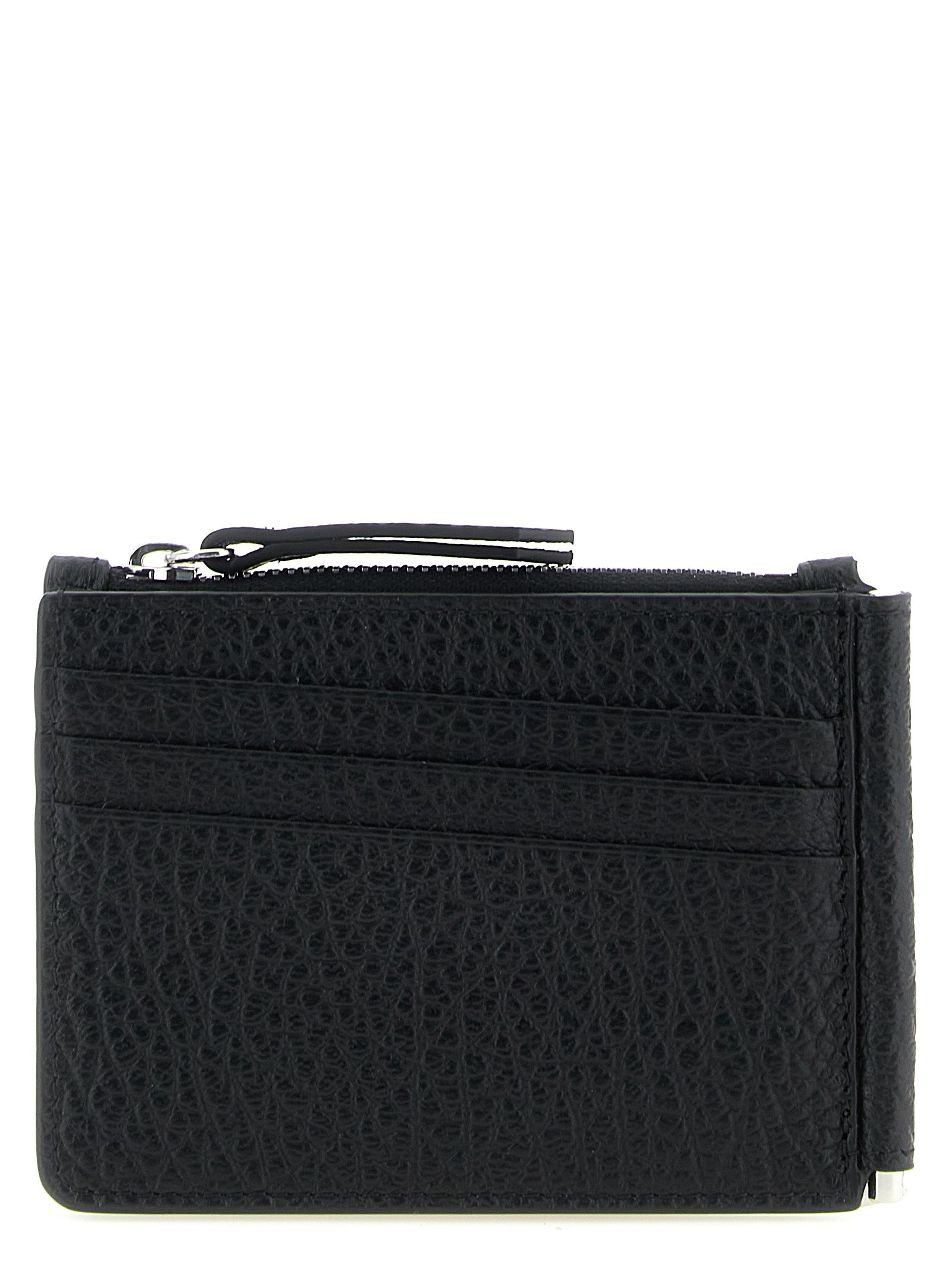 Maison Margiela Schwarze Kalbsleder-Geldbörse