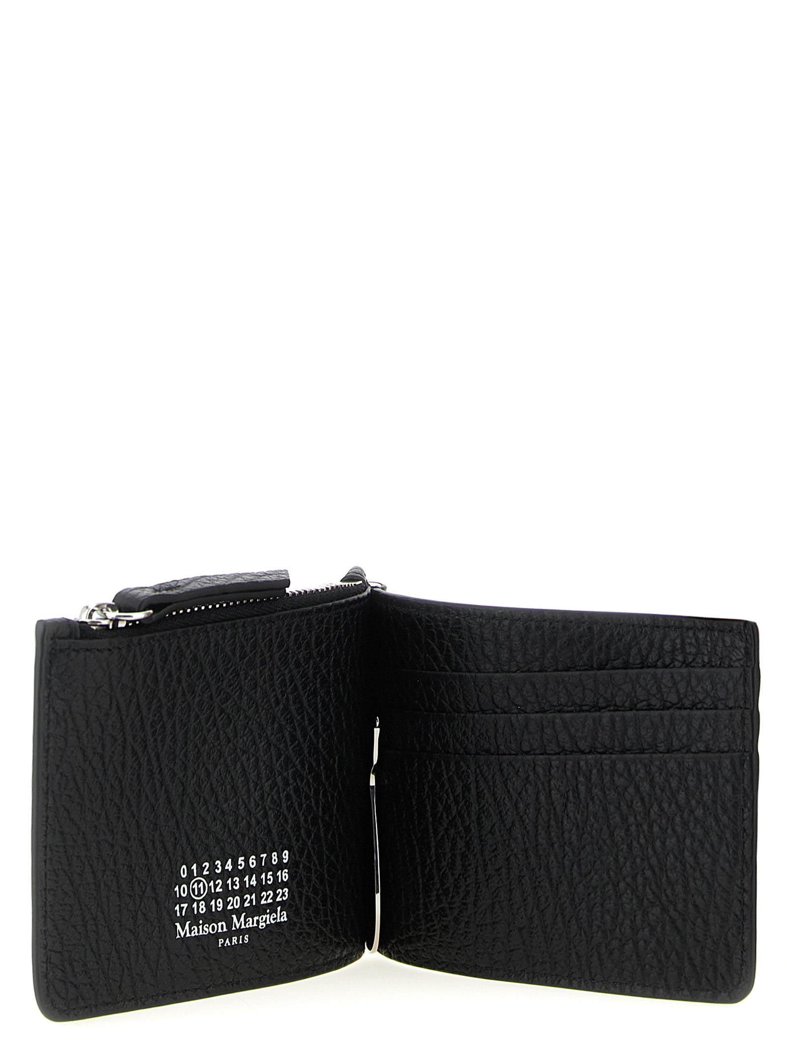Maison Margiela Schwarze Kalbsleder-Geldbörse