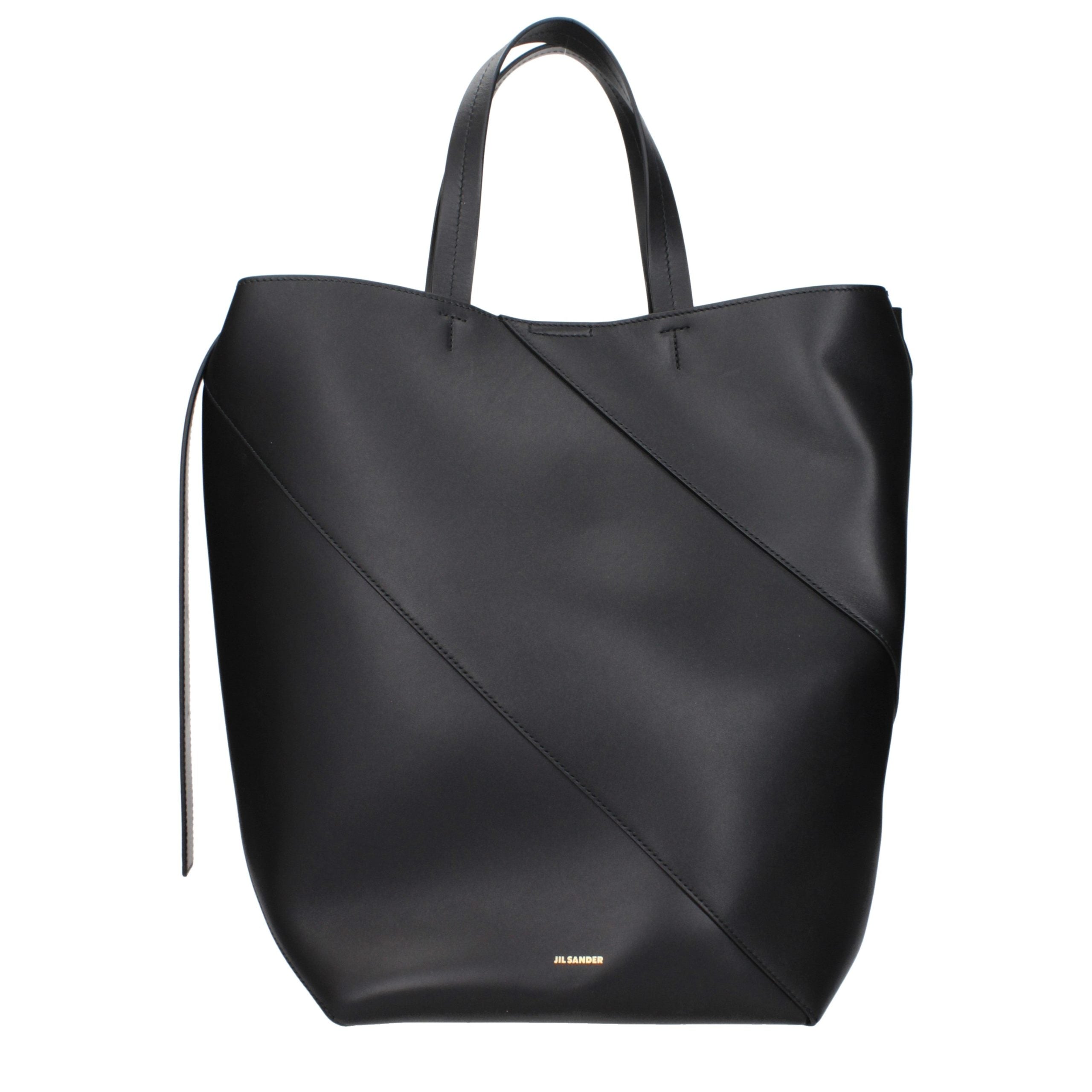 Jil Sander Schwarze Leder Umhängetasche