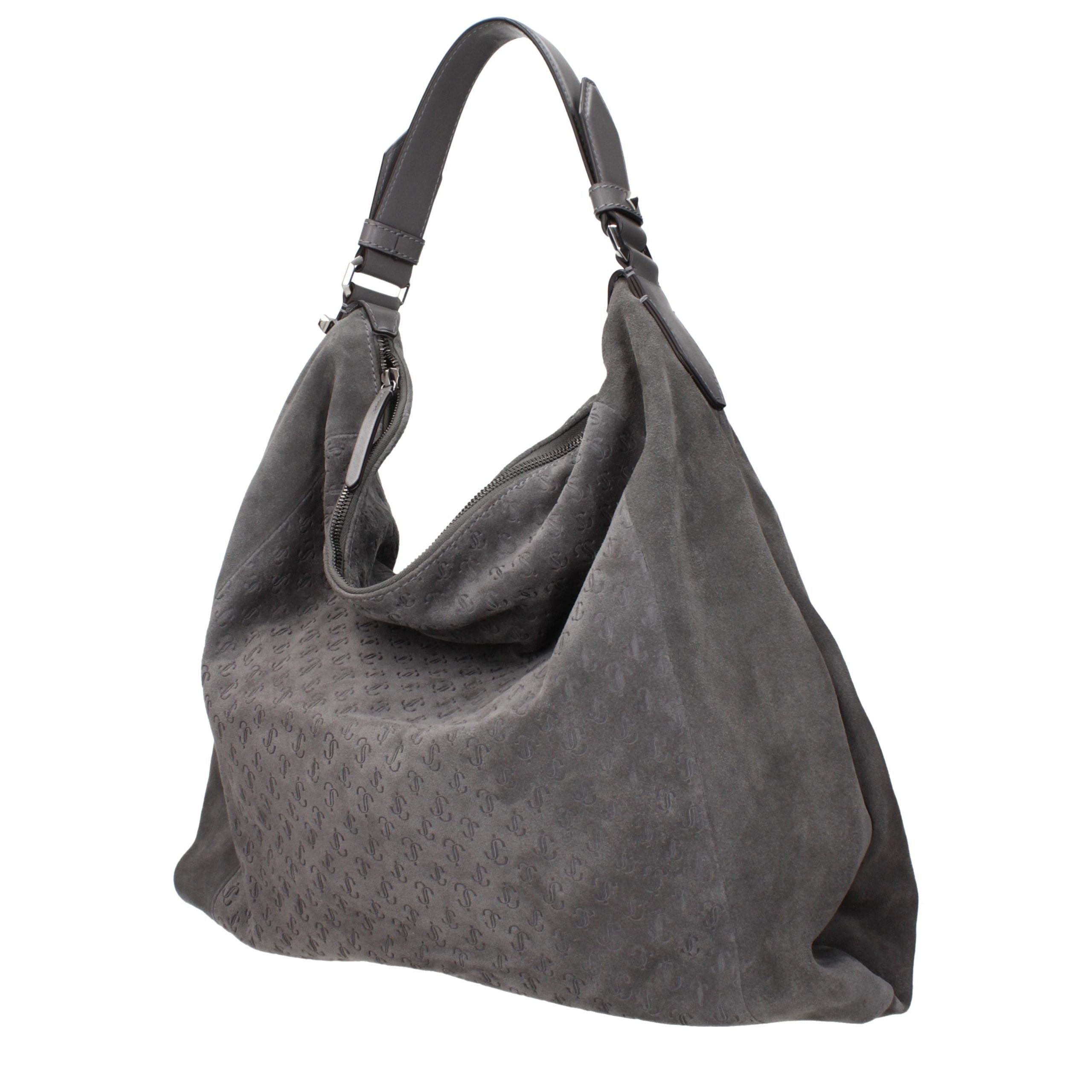 Jimmy Choo Graue Leder Schultertasche