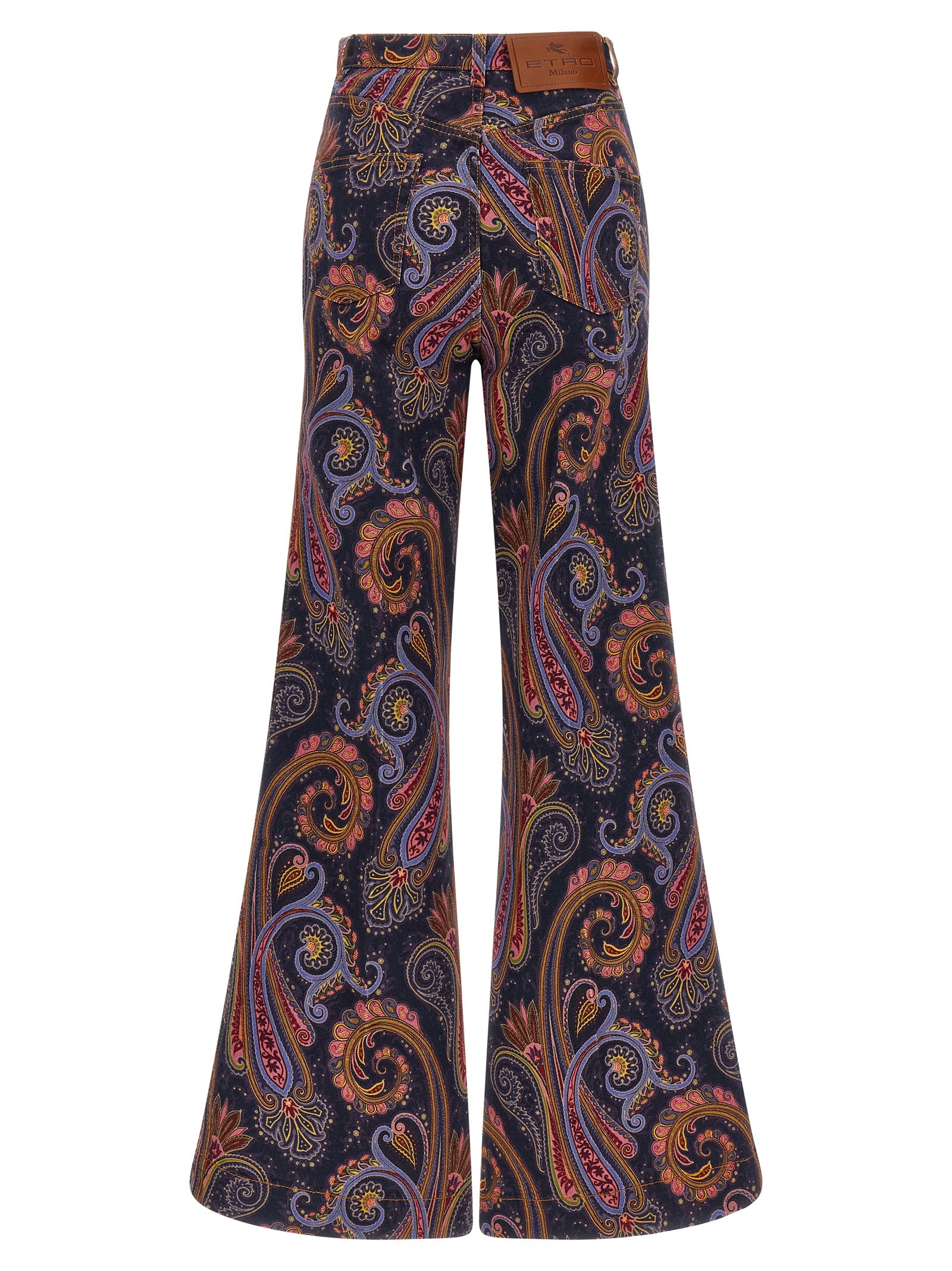 Etro Mehrfarbige Jeans aus Baumwolle mit ausgestelltem Bein