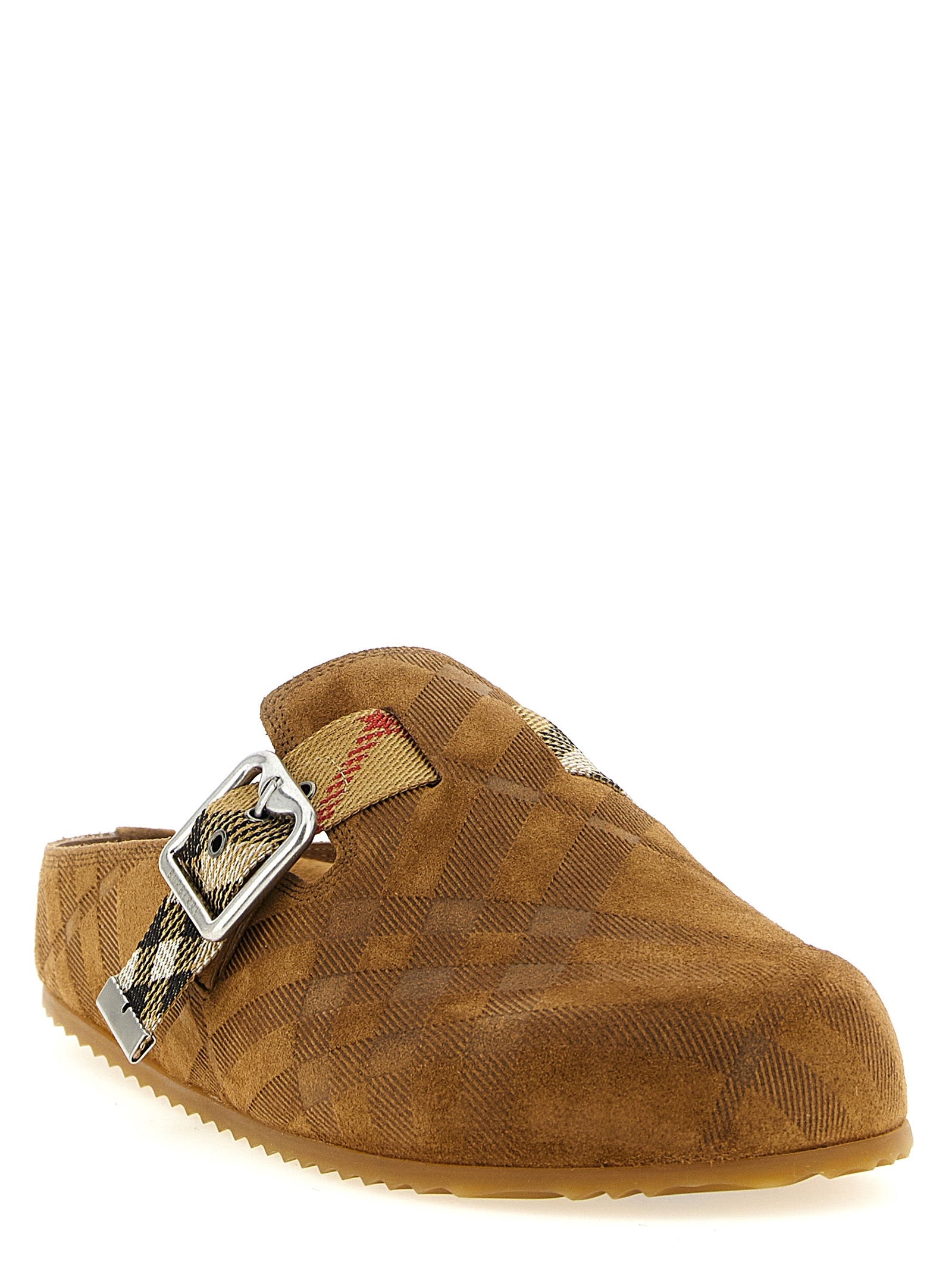 Burberry Braune Leder-Clogs