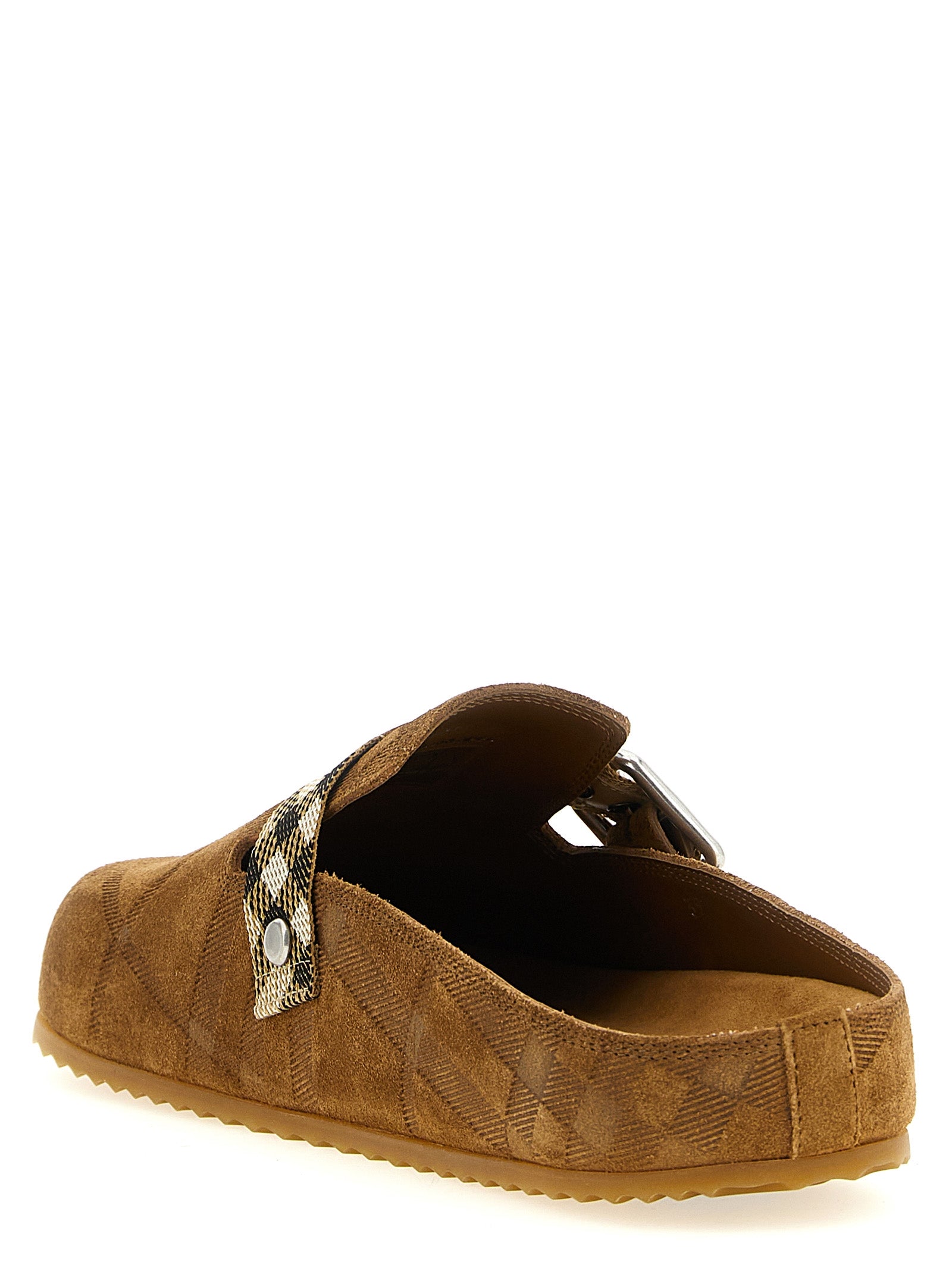 Burberry Braune Leder-Clogs