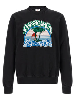 Casablanca Schwarzer Bio-Baumwoll-Sweater