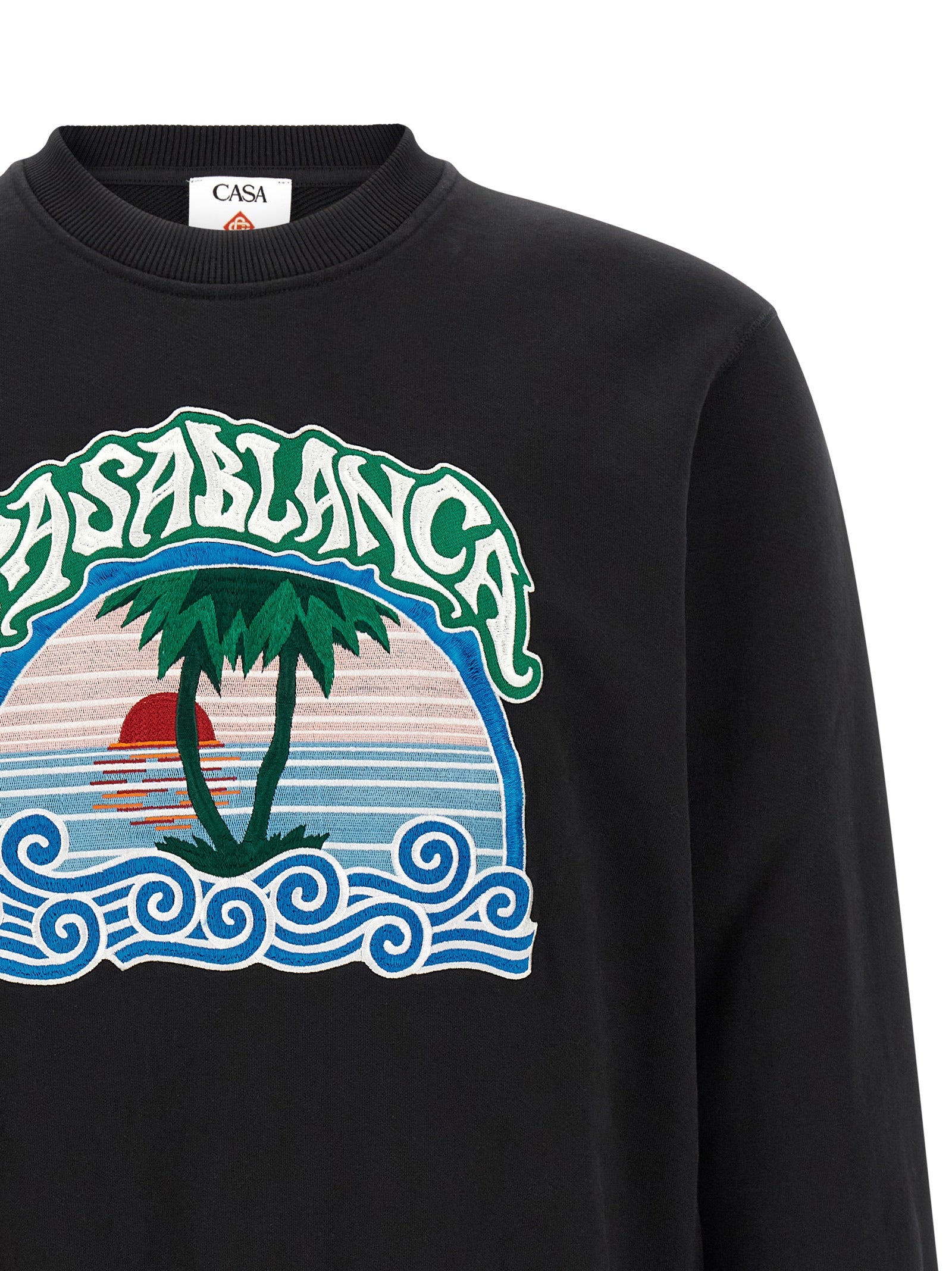 Casablanca Schwarzer Bio-Baumwoll-Sweater
