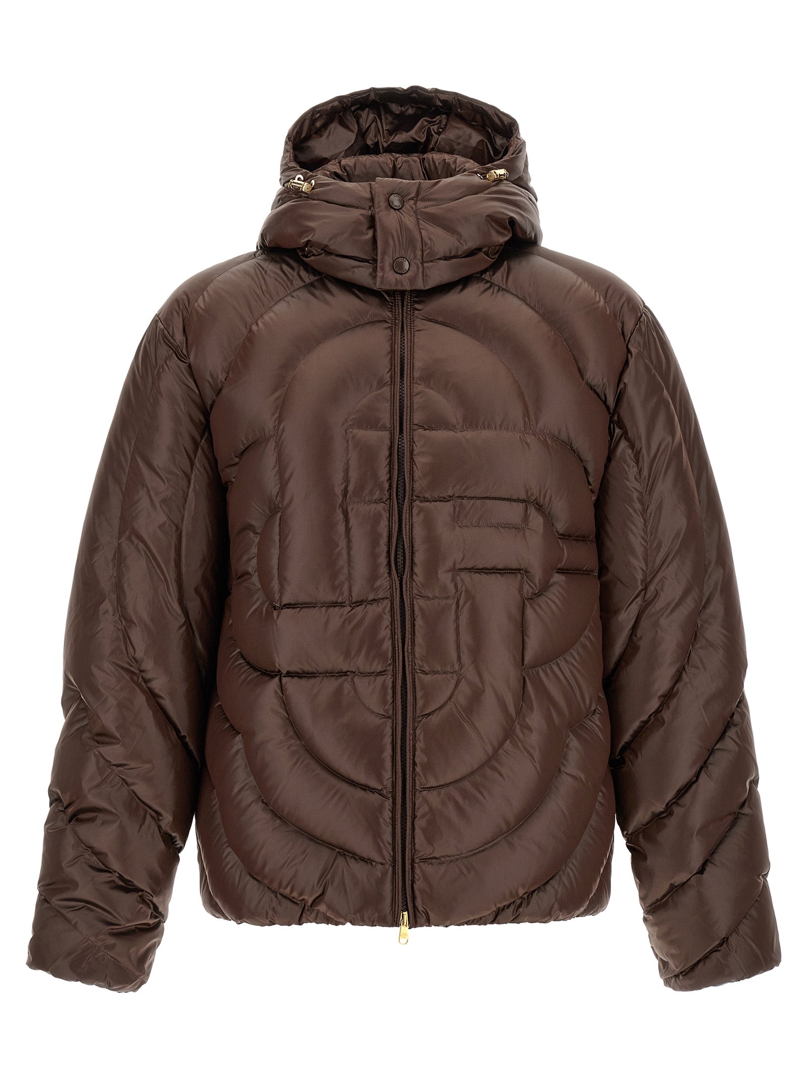 Casablanca Braune Polyamid-Jacke in voller Länge