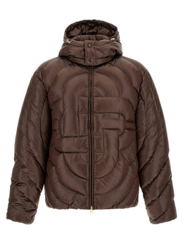 Casablanca Braune Polyamid-Jacke in voller Länge