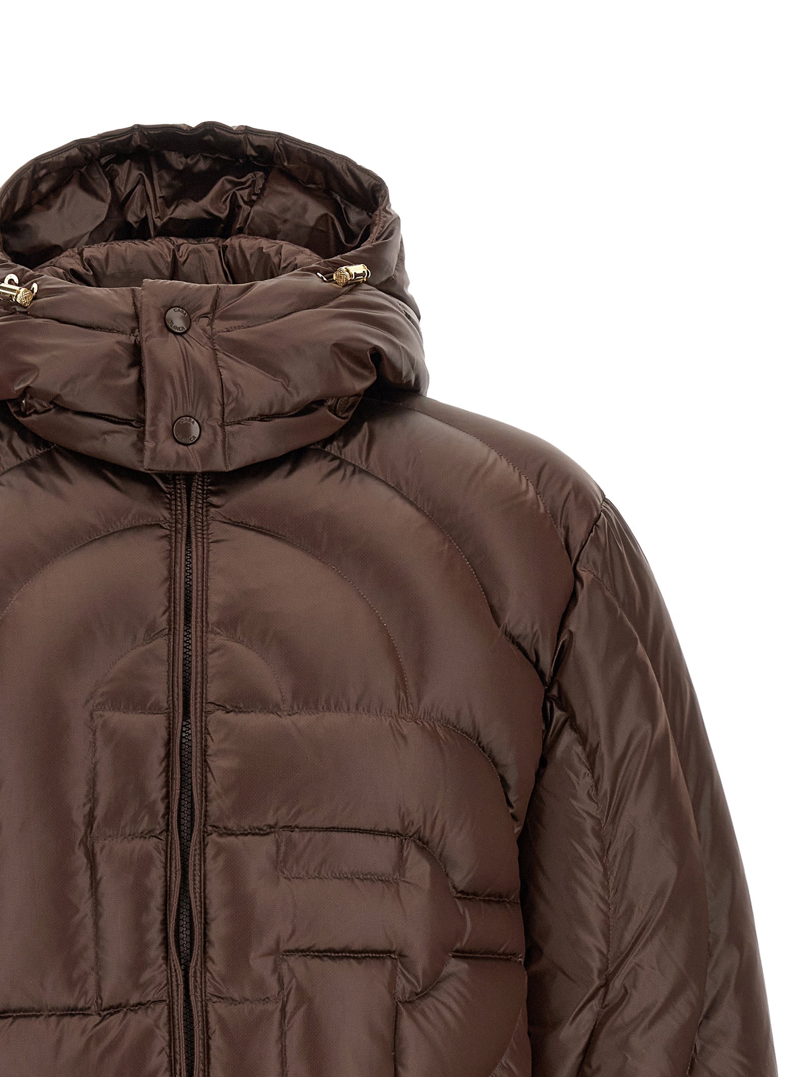 Casablanca Braune Polyamid-Jacke in voller Länge
