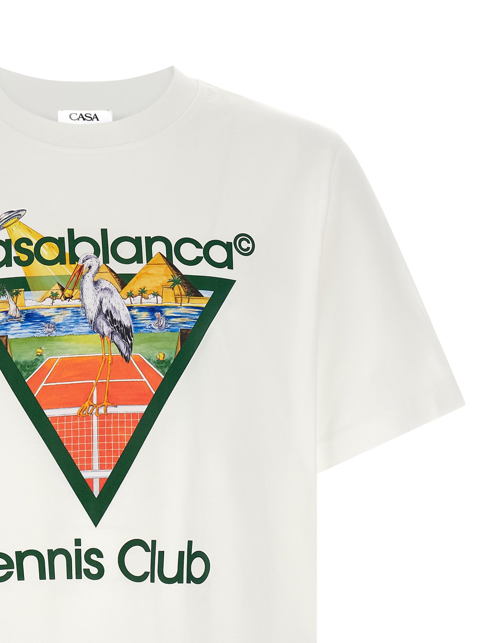 Casablanca Weißes T-Shirt aus Bio-Baumwolle