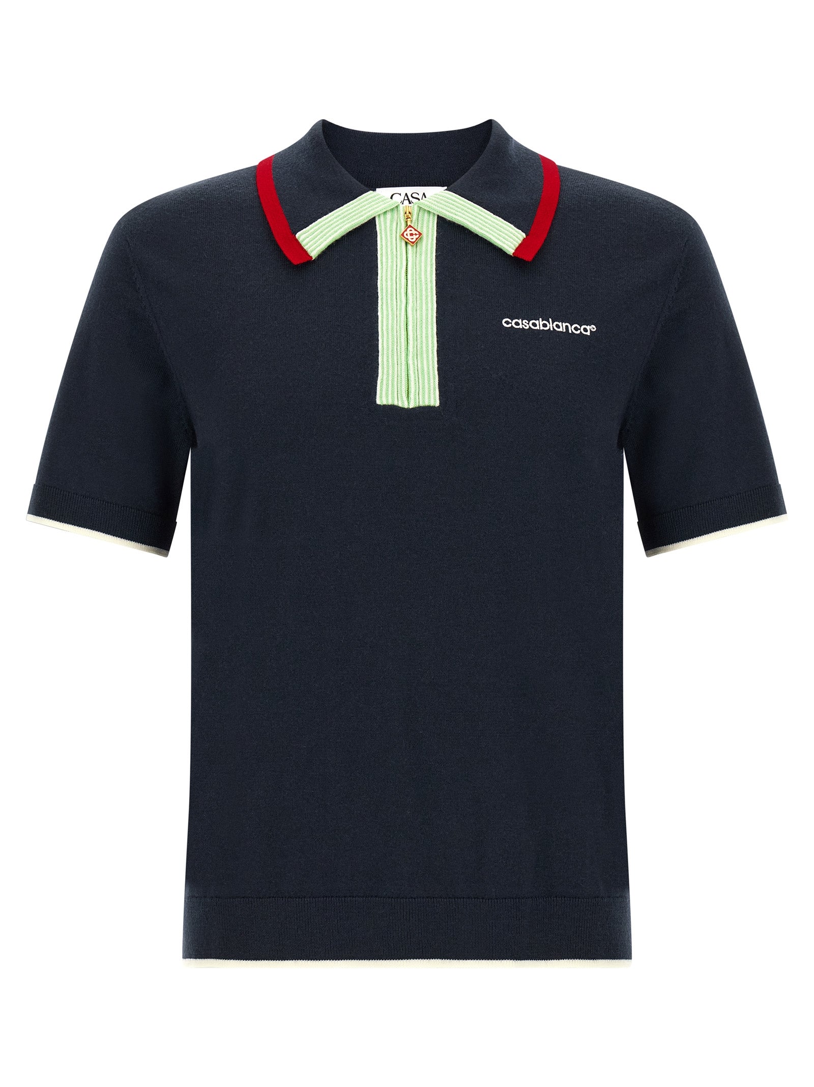 Casablanca Blaues Woll-Poloshirt