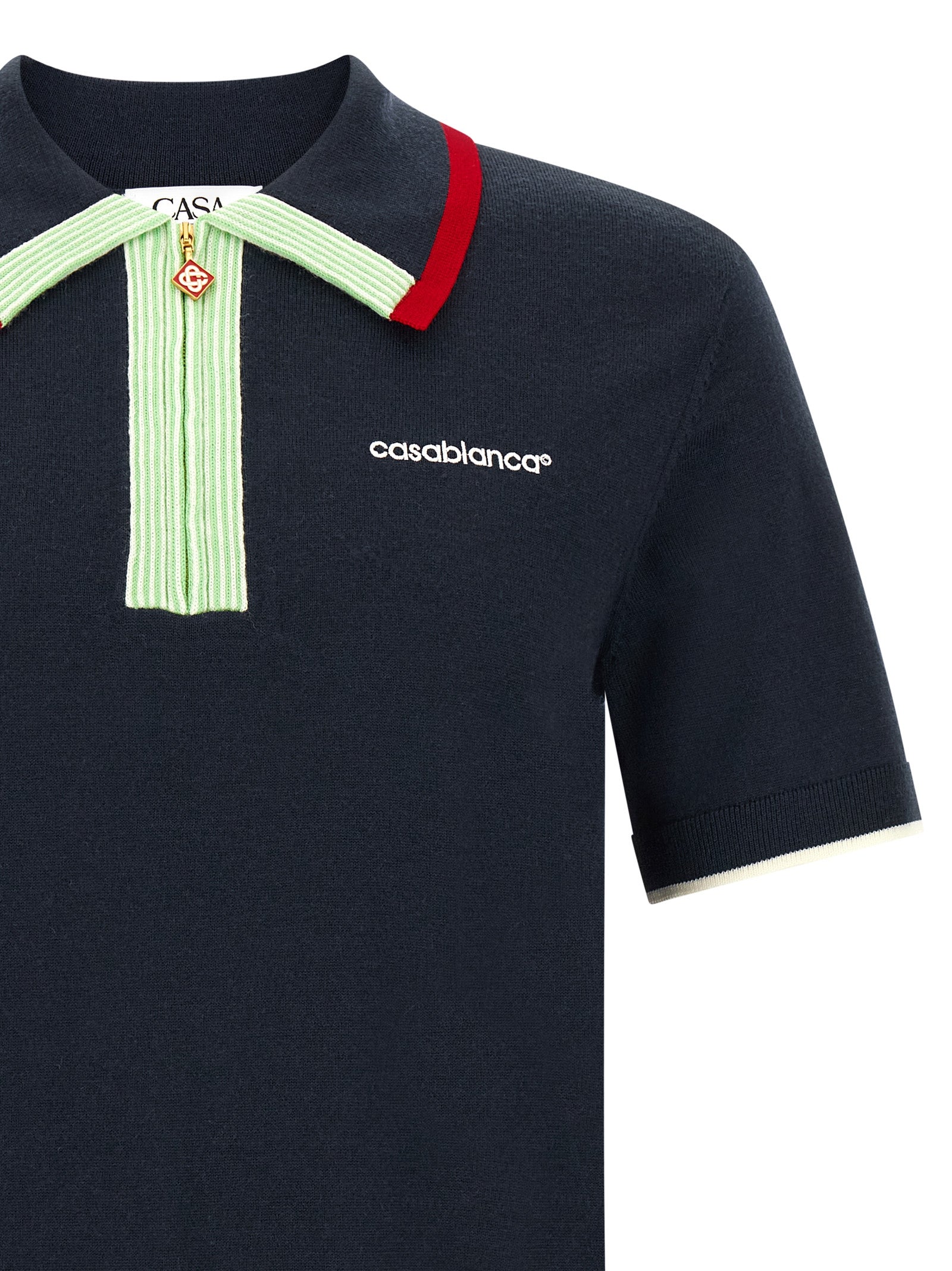 Casablanca Blaues Woll-Poloshirt