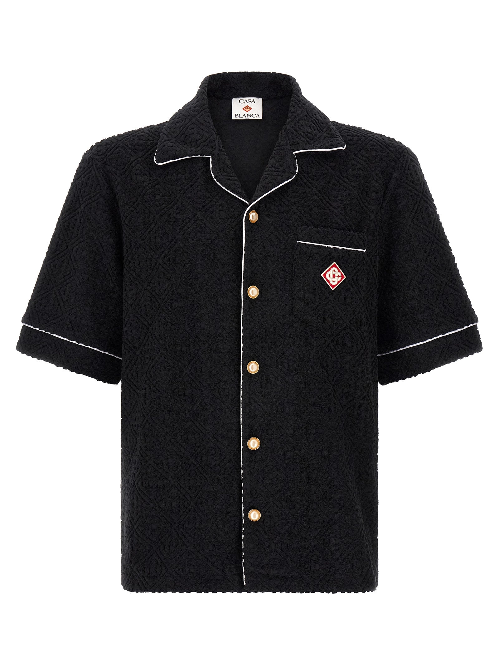 Casablanca Schwarzes Baumwollhemd mit Muster