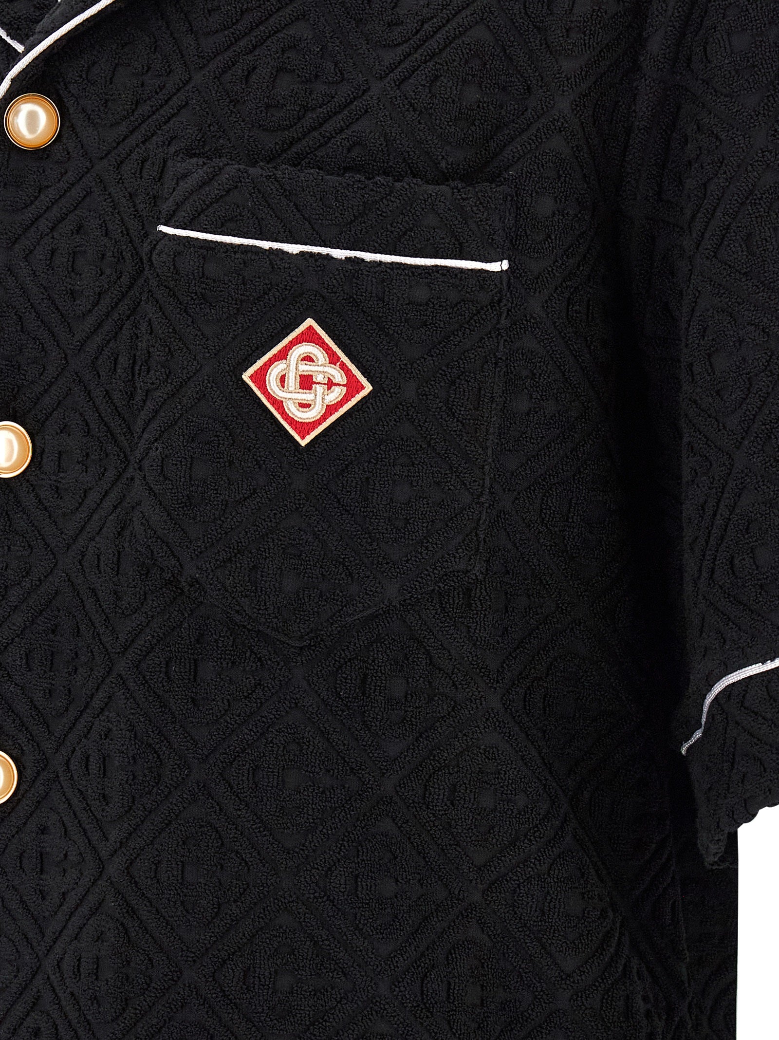 Casablanca Schwarzes Baumwollhemd mit Muster