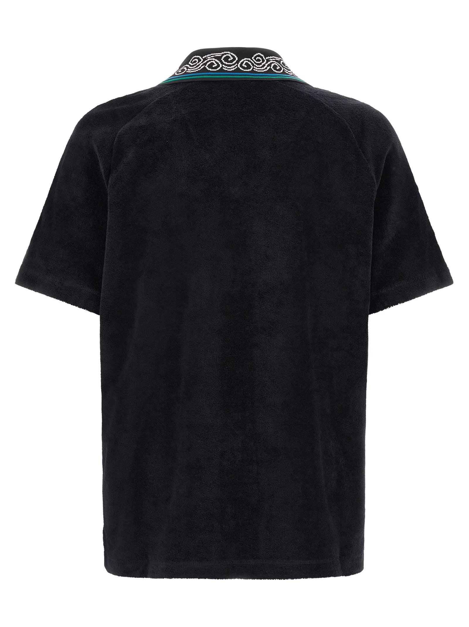 Casablanca Schwarzes Baumwoll-Poloshirt