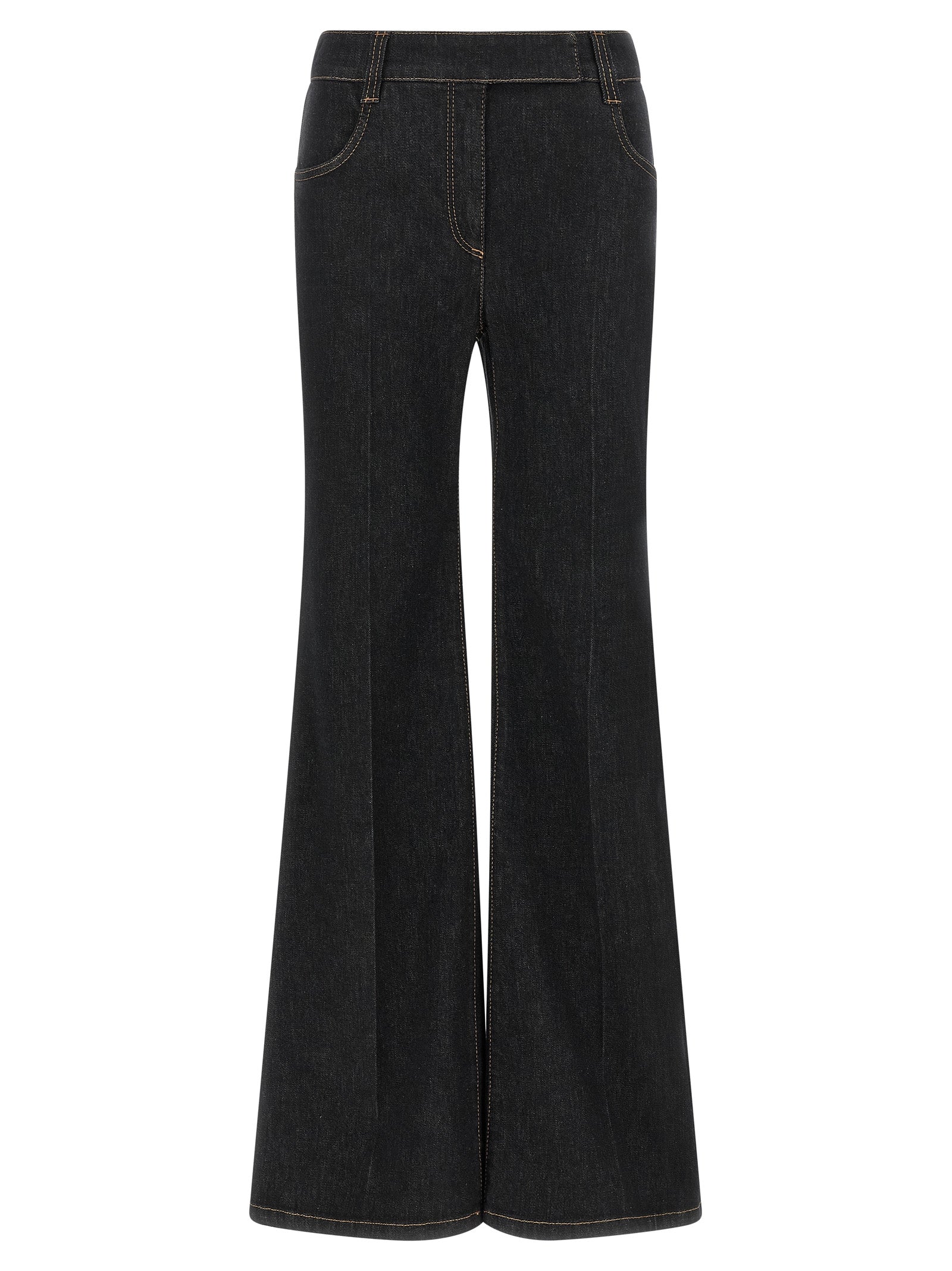 Brunello Cucinelli Blaue Baumwoll-Jeans mit ausgestelltem Bein
