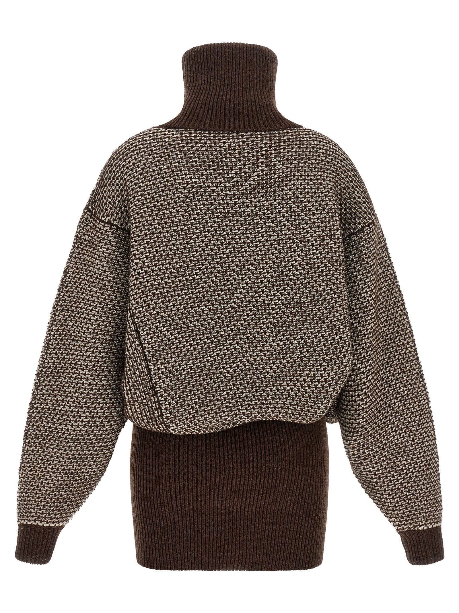 MM6 Maison Margiela Kurzes Braunes Wollkleid