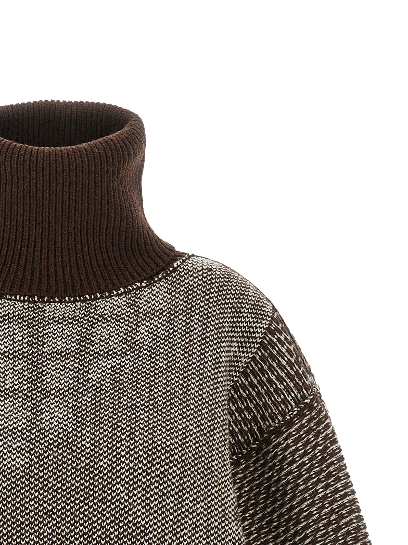 MM6 Maison Margiela Kurzes Braunes Wollkleid