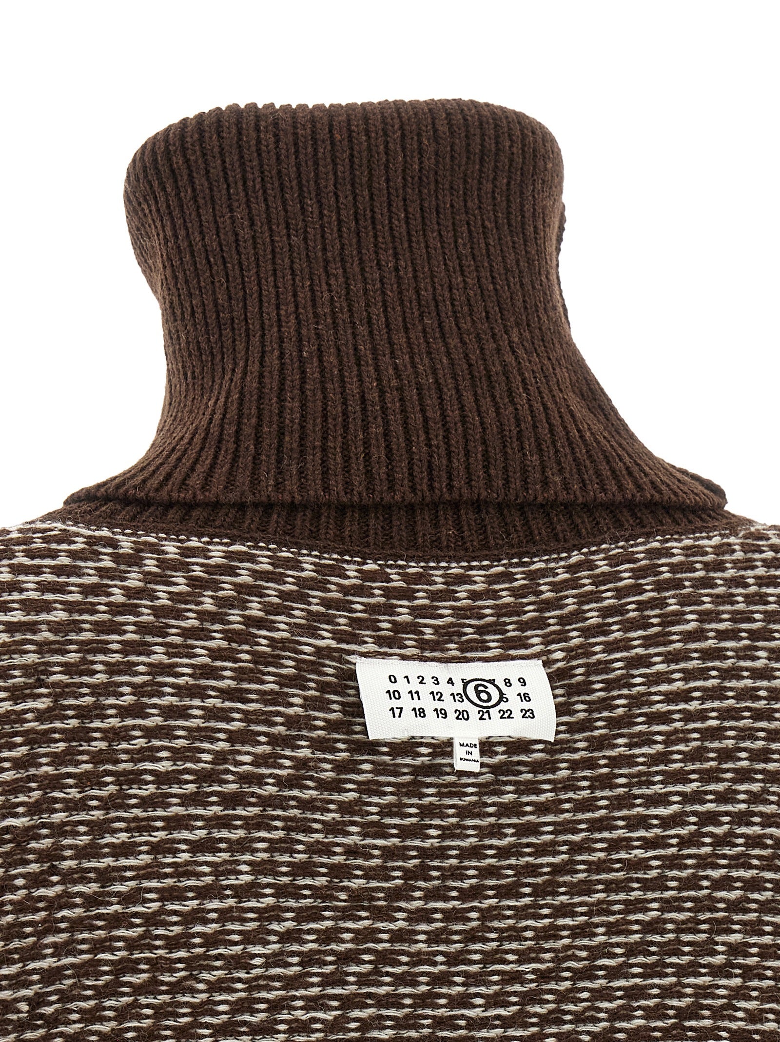MM6 Maison Margiela Kurzes Braunes Wollkleid