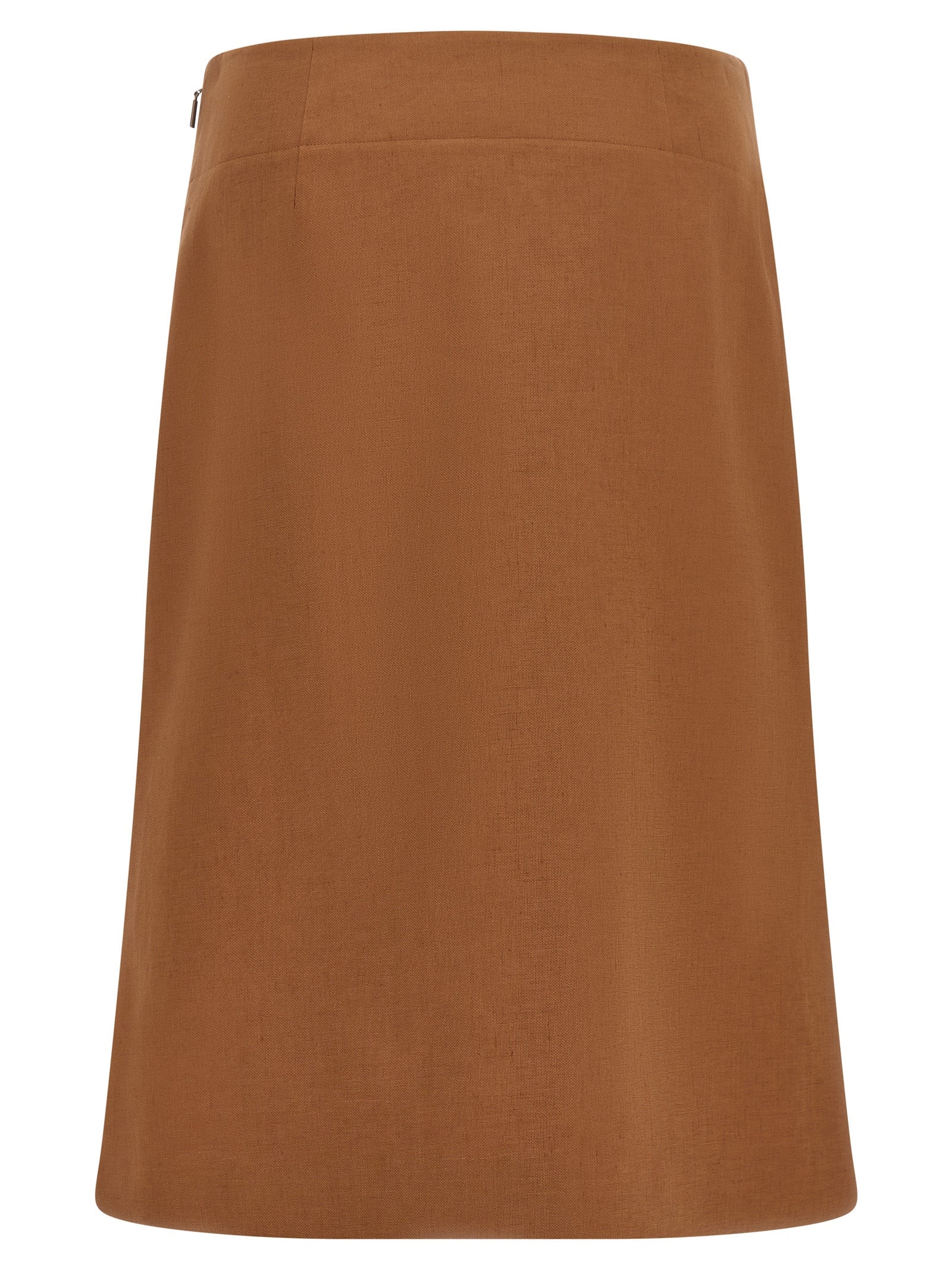 Fendi Brauner Leinen-Midirock