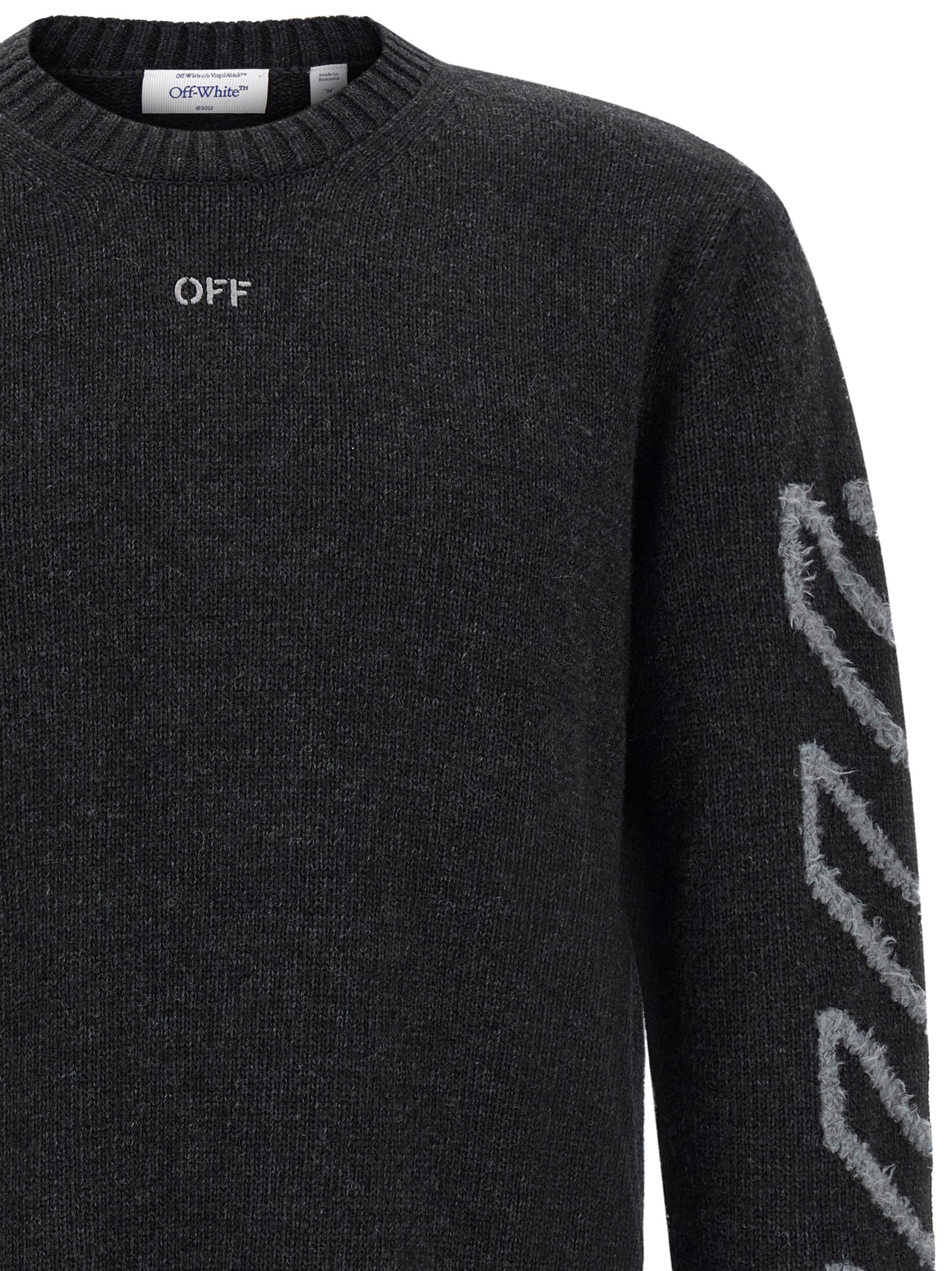 Off-White Grauer Wollcardigan