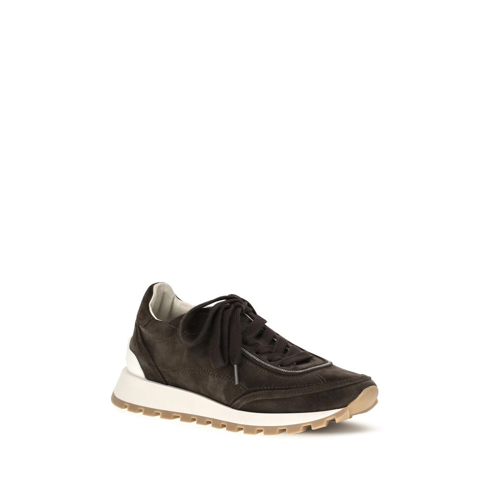 Brunello Cucinelli Braune Wildleder-Sneaker mit niedrigem Schaft