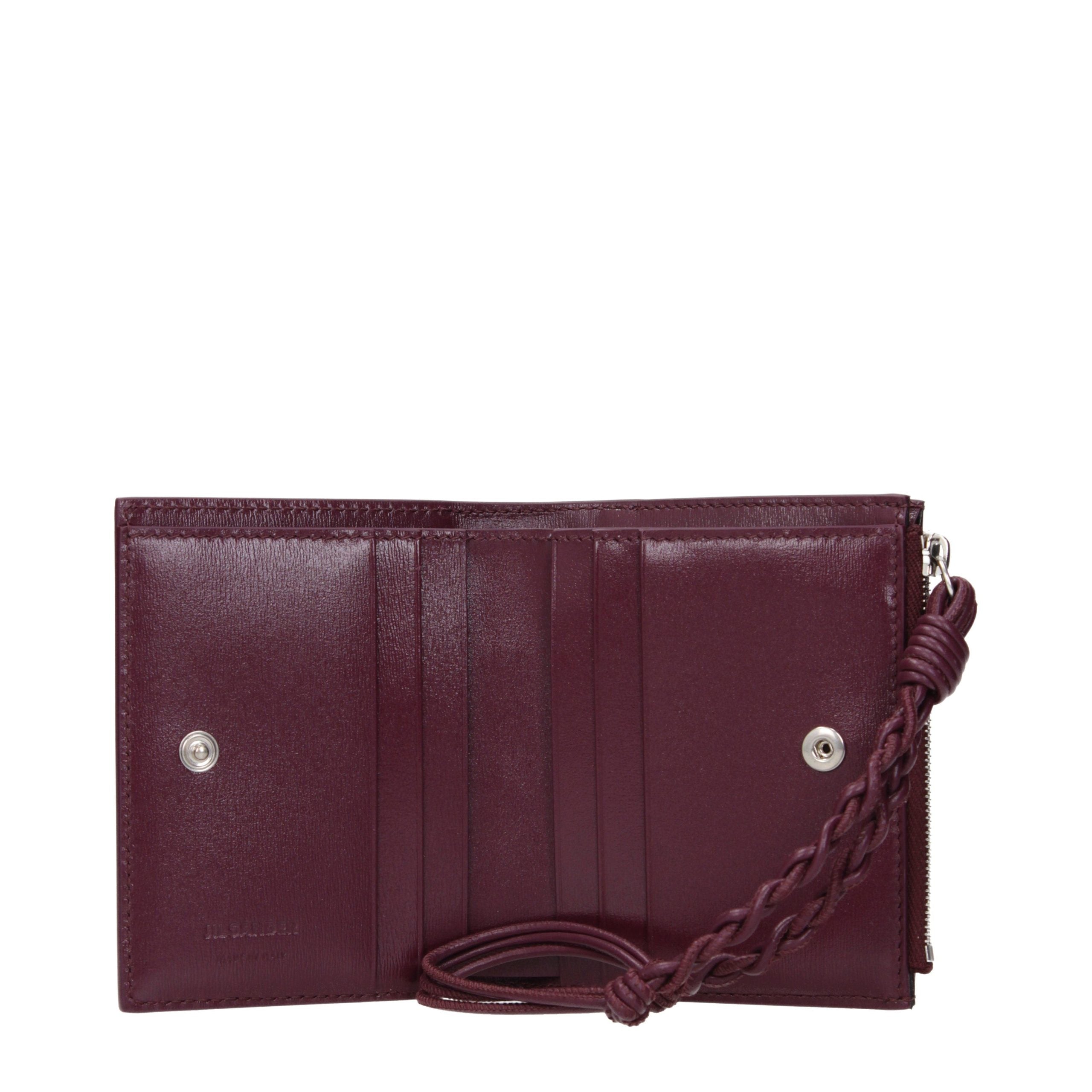 Jil Sander Rote Leder-Geldbörse