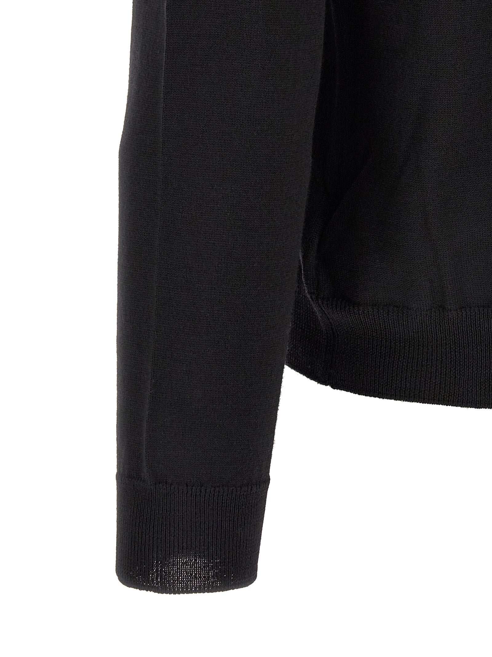 ZANONE Schwarzer Cardigan aus Schurwolle