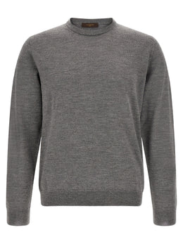 ZANONE Grauer Cardigan aus reiner Schurwolle