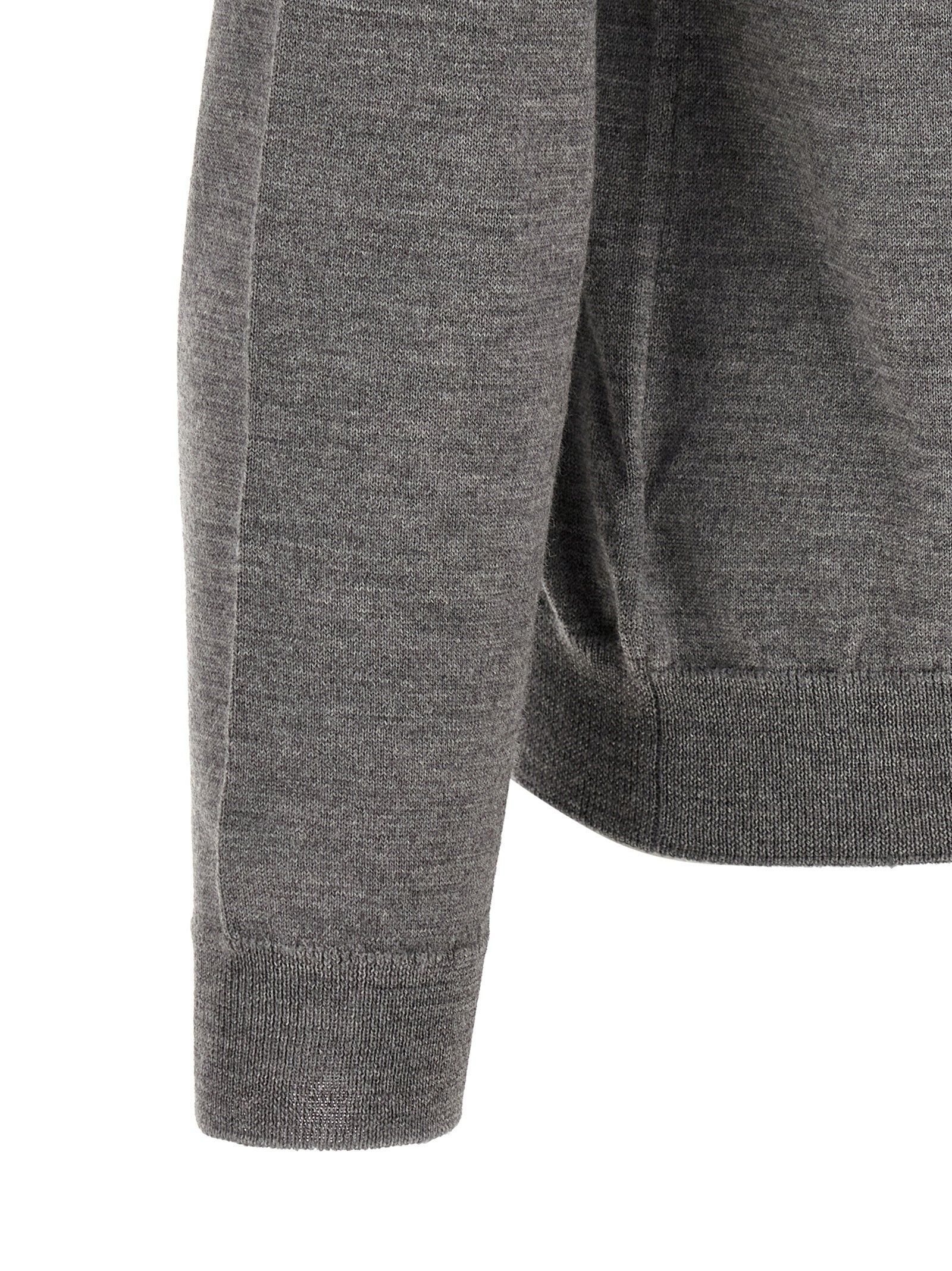 ZANONE Grauer Cardigan aus reiner Schurwolle