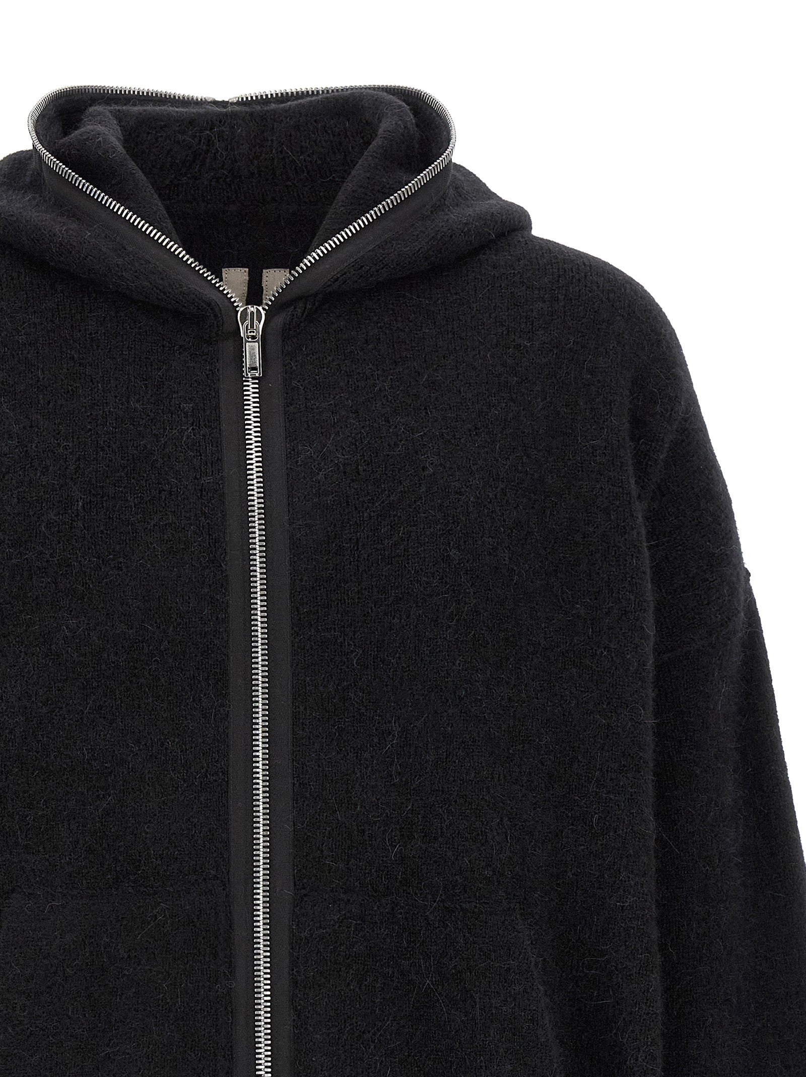 Rick Owens Schwarzer Marabou-Pullover