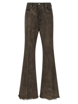 Rick Owens Graue Bootcut-Jeans aus Baumwolle
