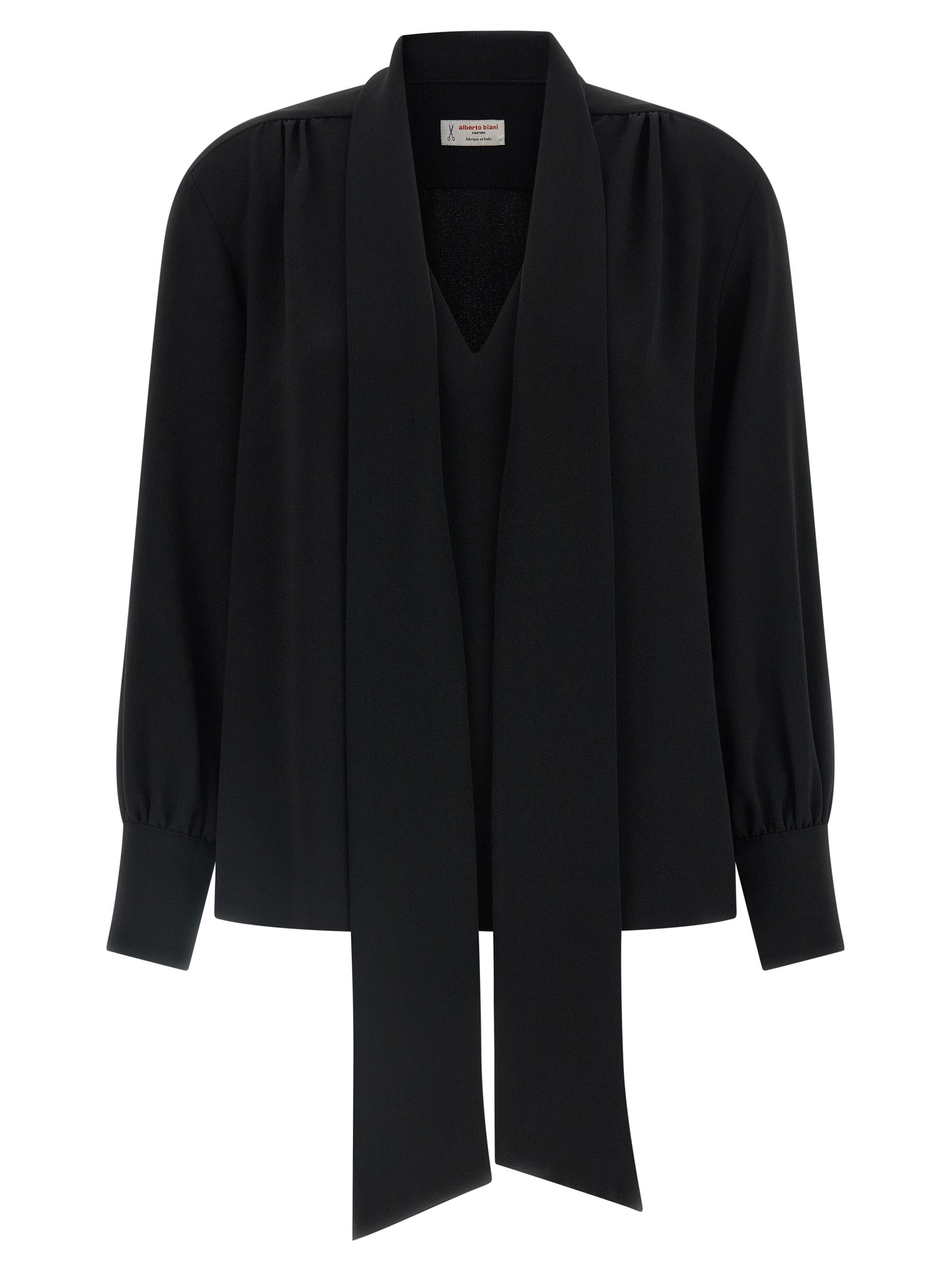 Alberto Biani Schwarze Triacetat-Bluse