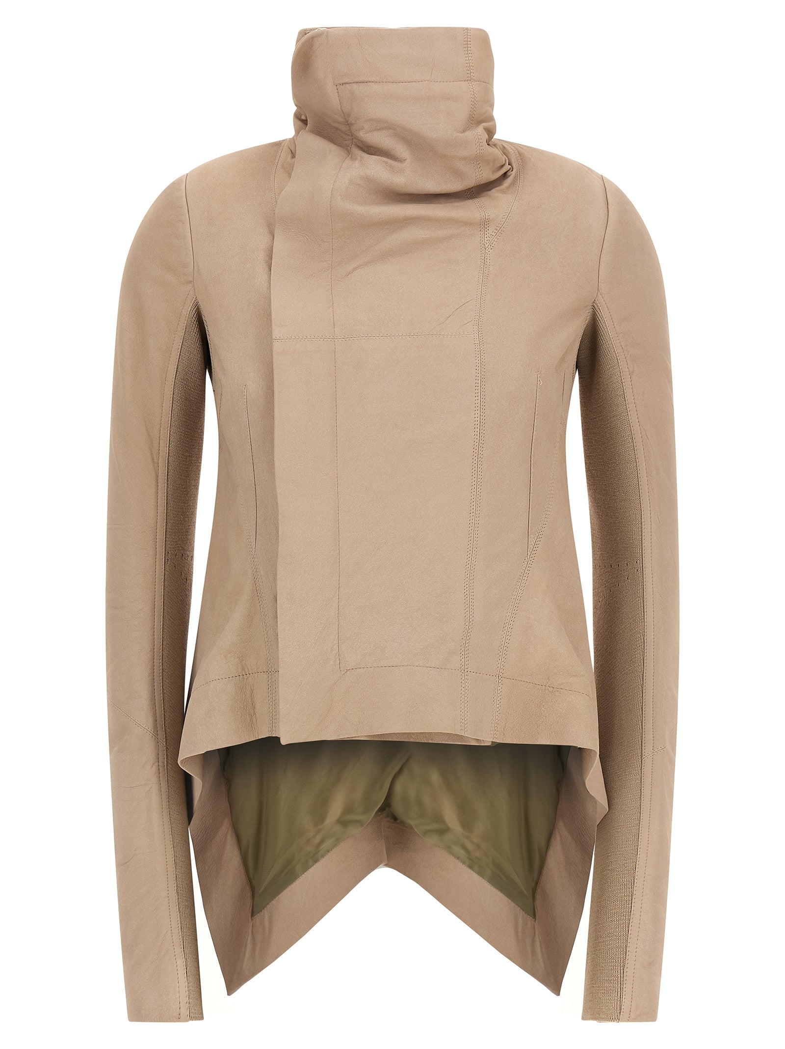 Rick Owens Beige Lammleder Lederjacke